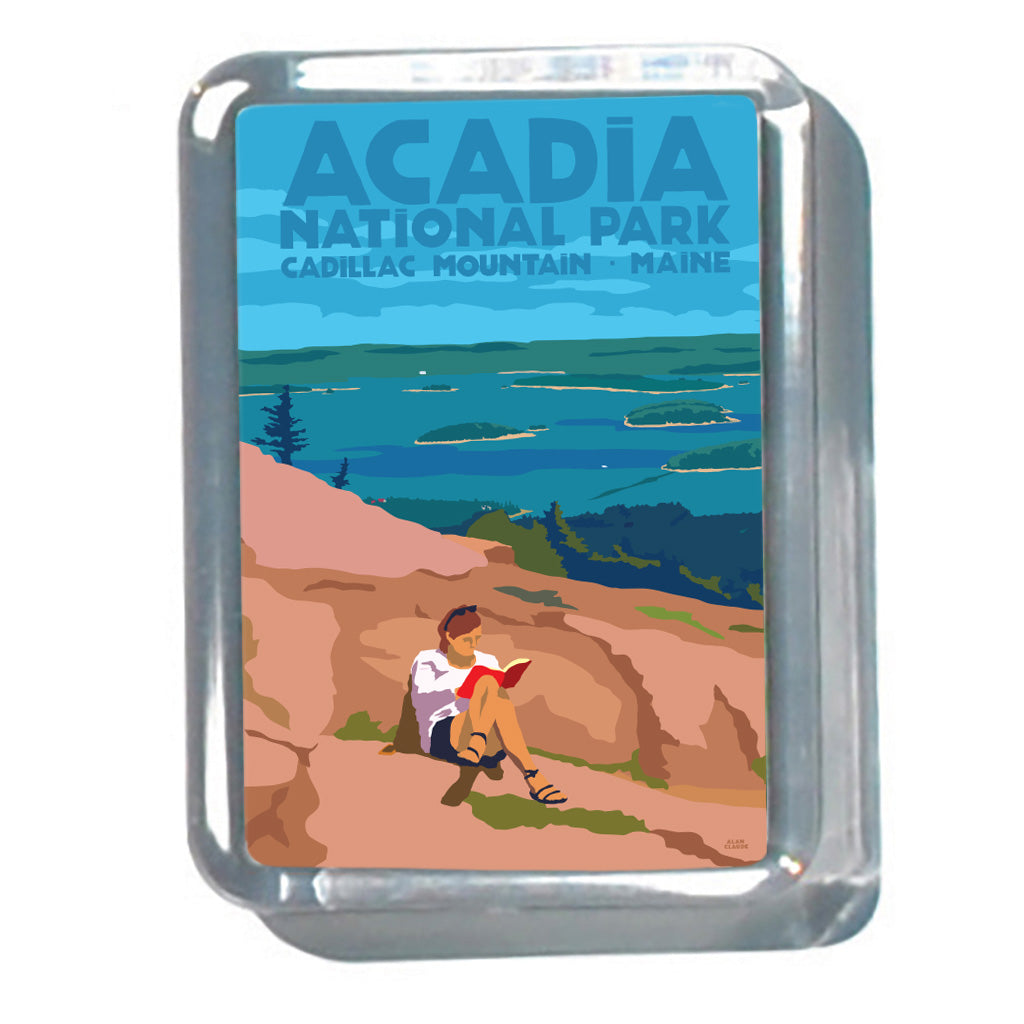 Good Book in Acadia National Park 2" x 2 3/4" Acrylic Magnet