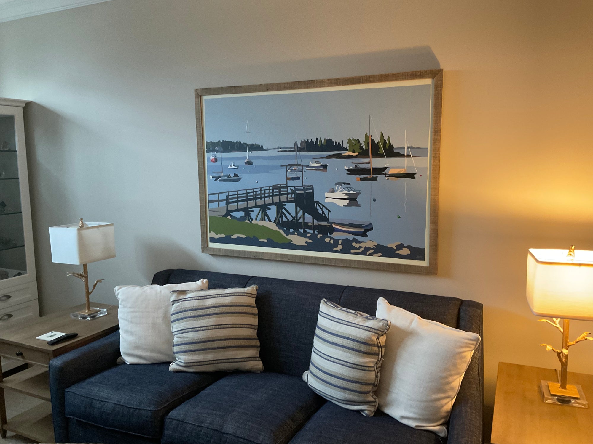 Sailboats in Boothbay Harbor Art Print 36" x 53" Wall Poster By Alan Claude - Maine