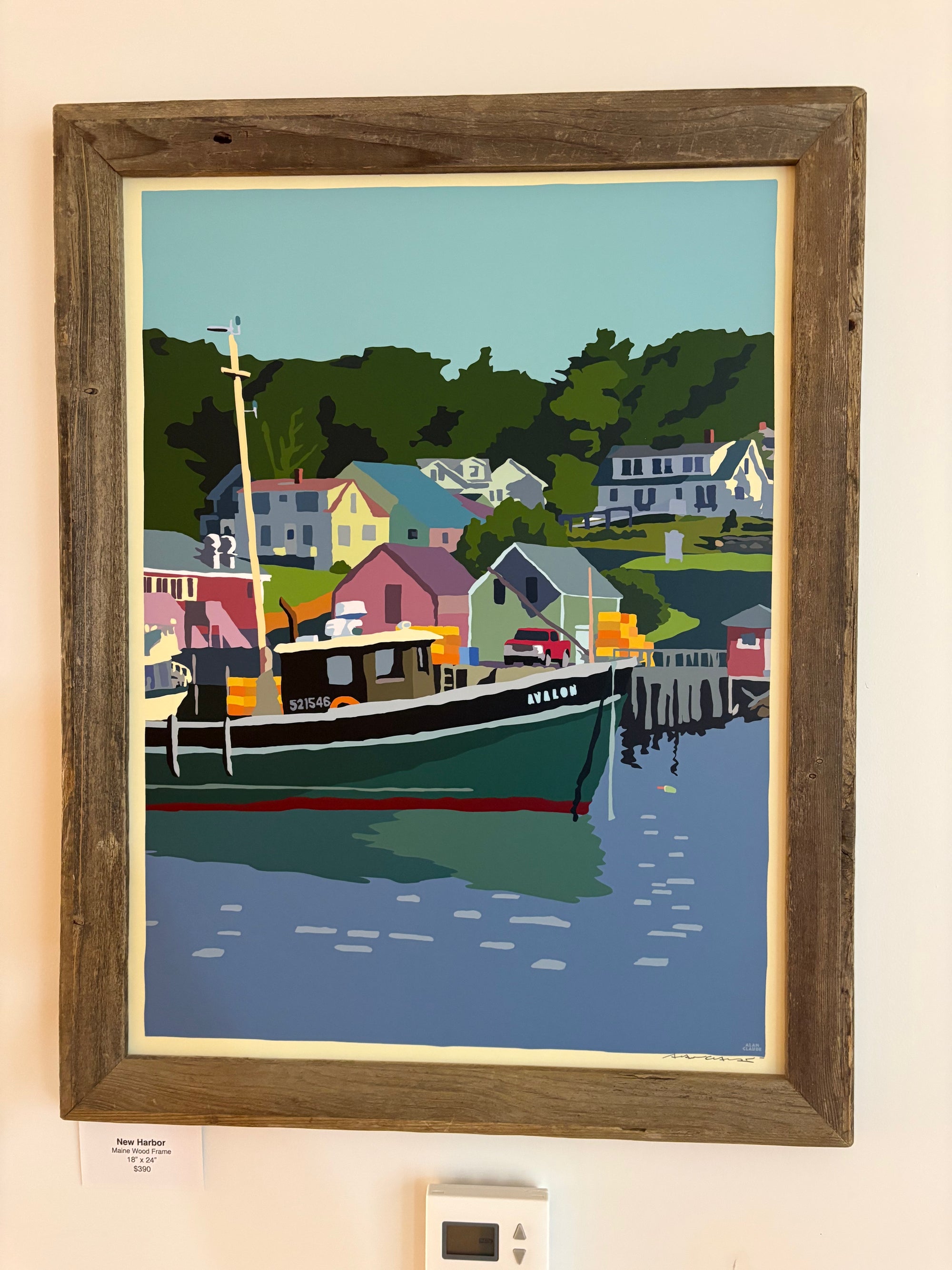MAINE WOOD FRAMED 18" x 24" New Harbor