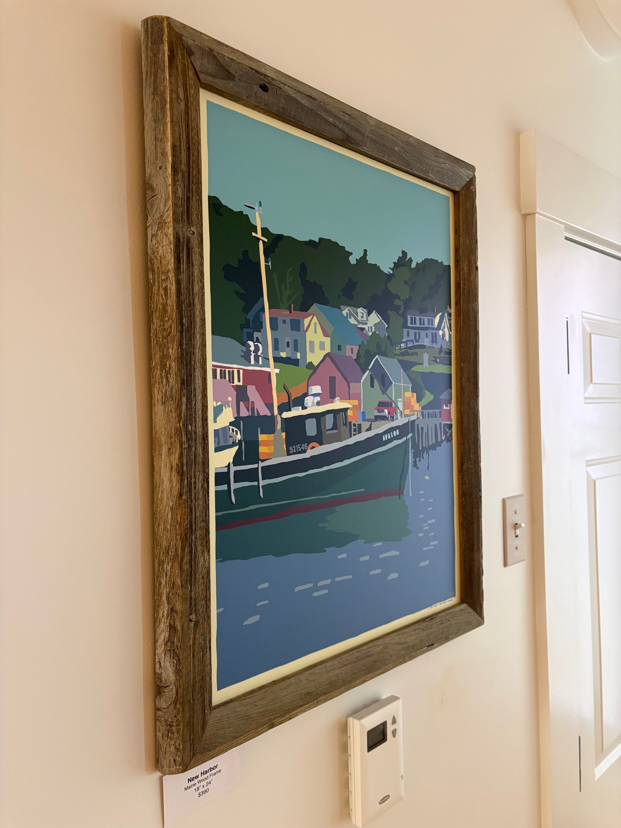 MAINE WOOD FRAMED 18" x 24" New Harbor