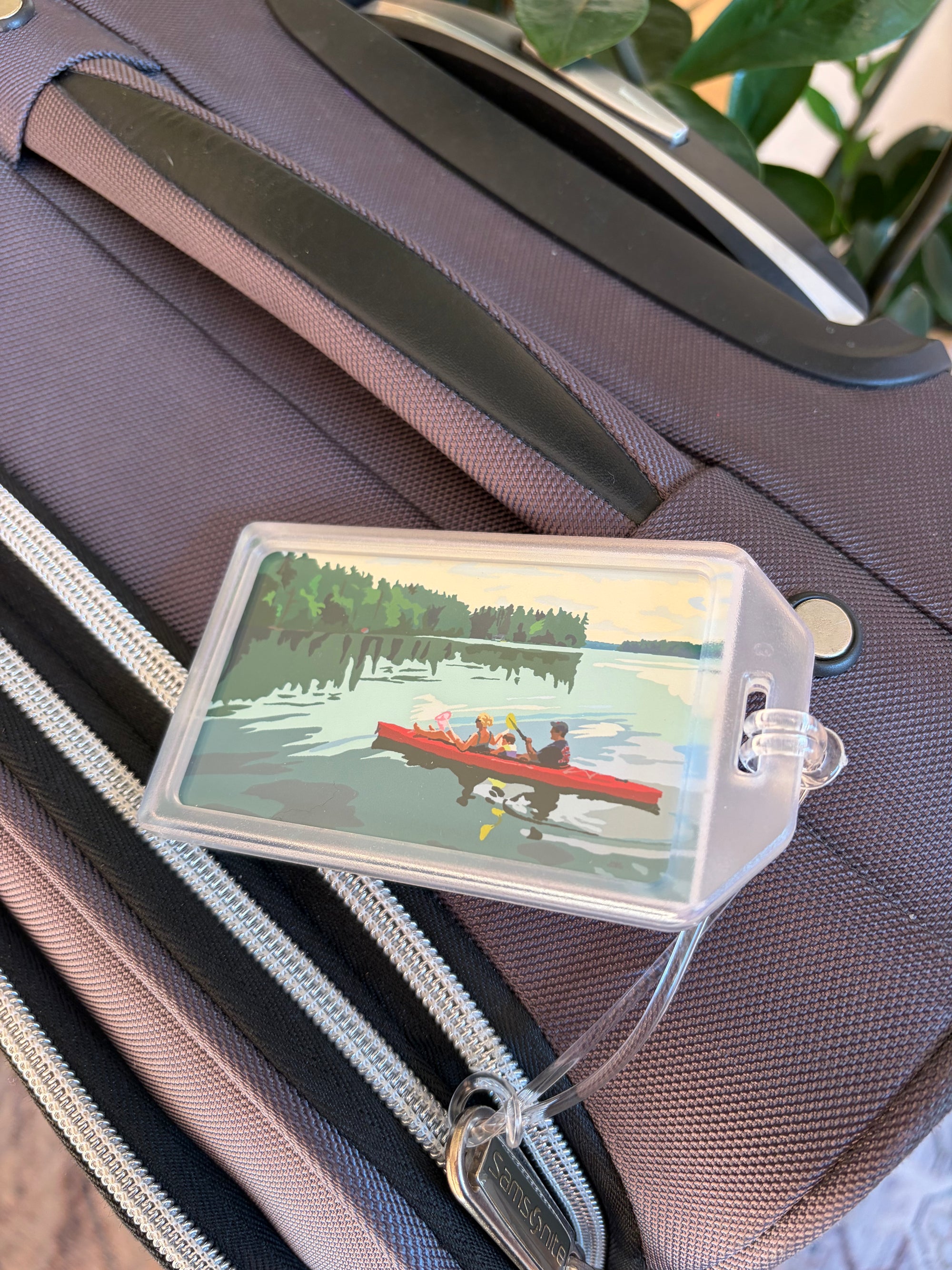 Kayaking on a Lake Luggage Tag