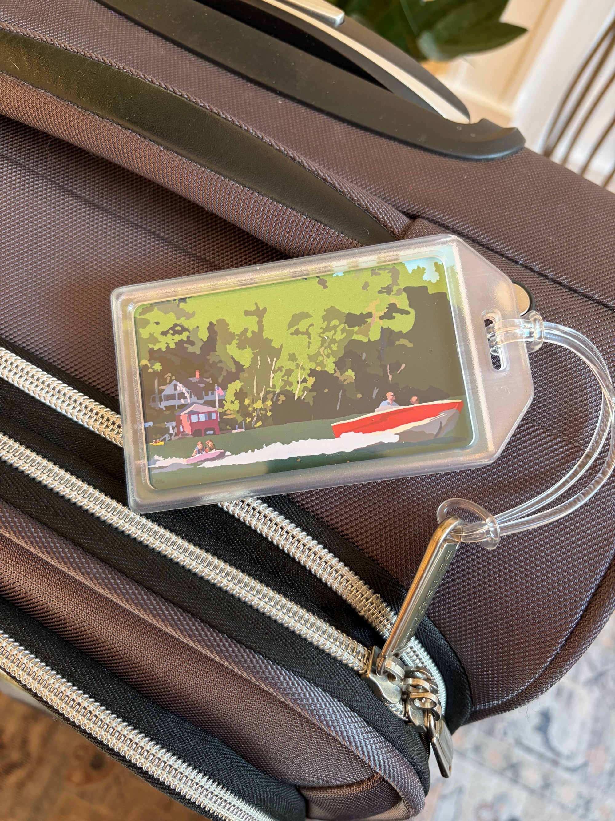 Tubing on a Lake Luggage Tag