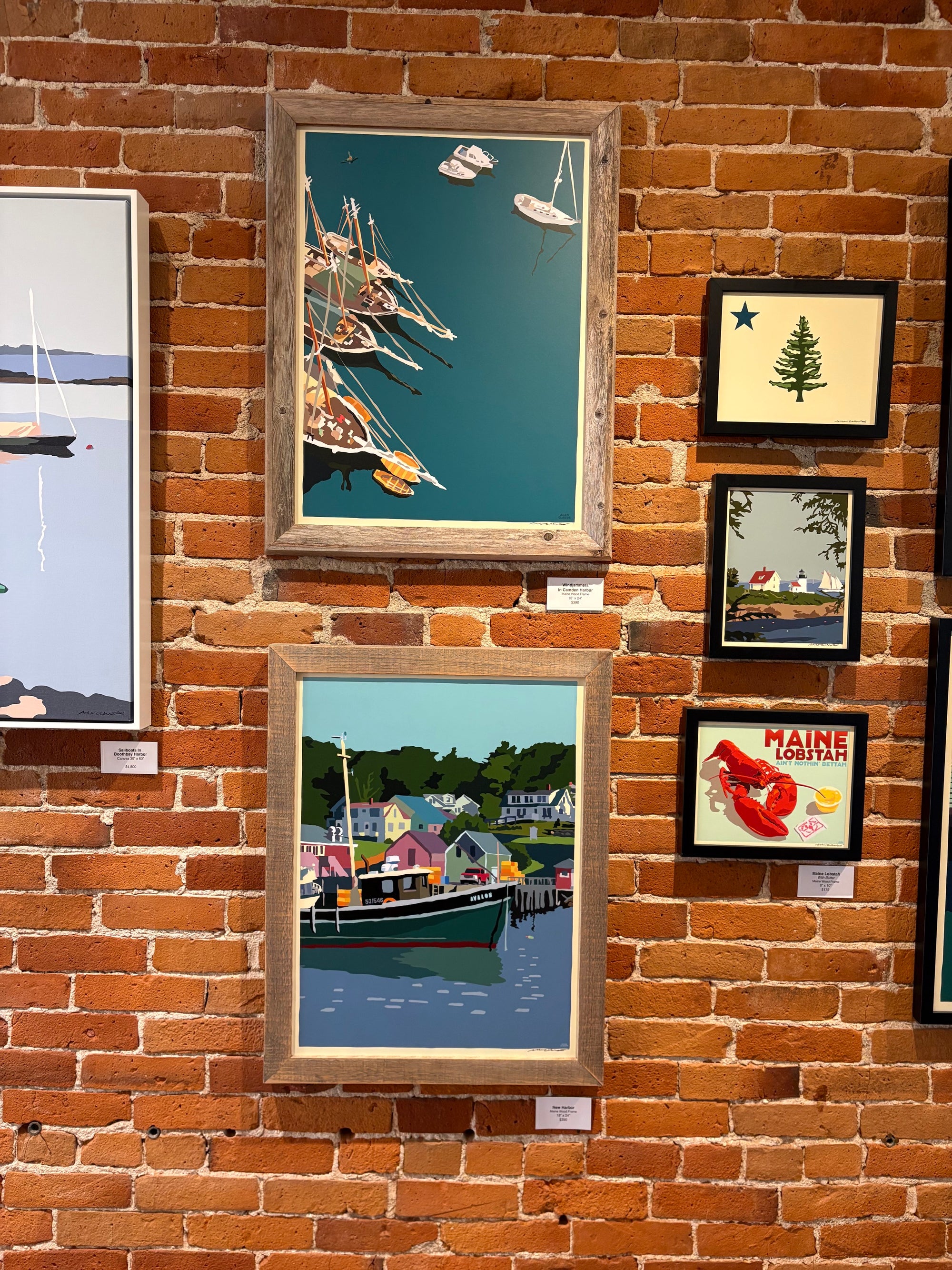 MAINE WOOD FRAMED 18" x 24" New Harbor