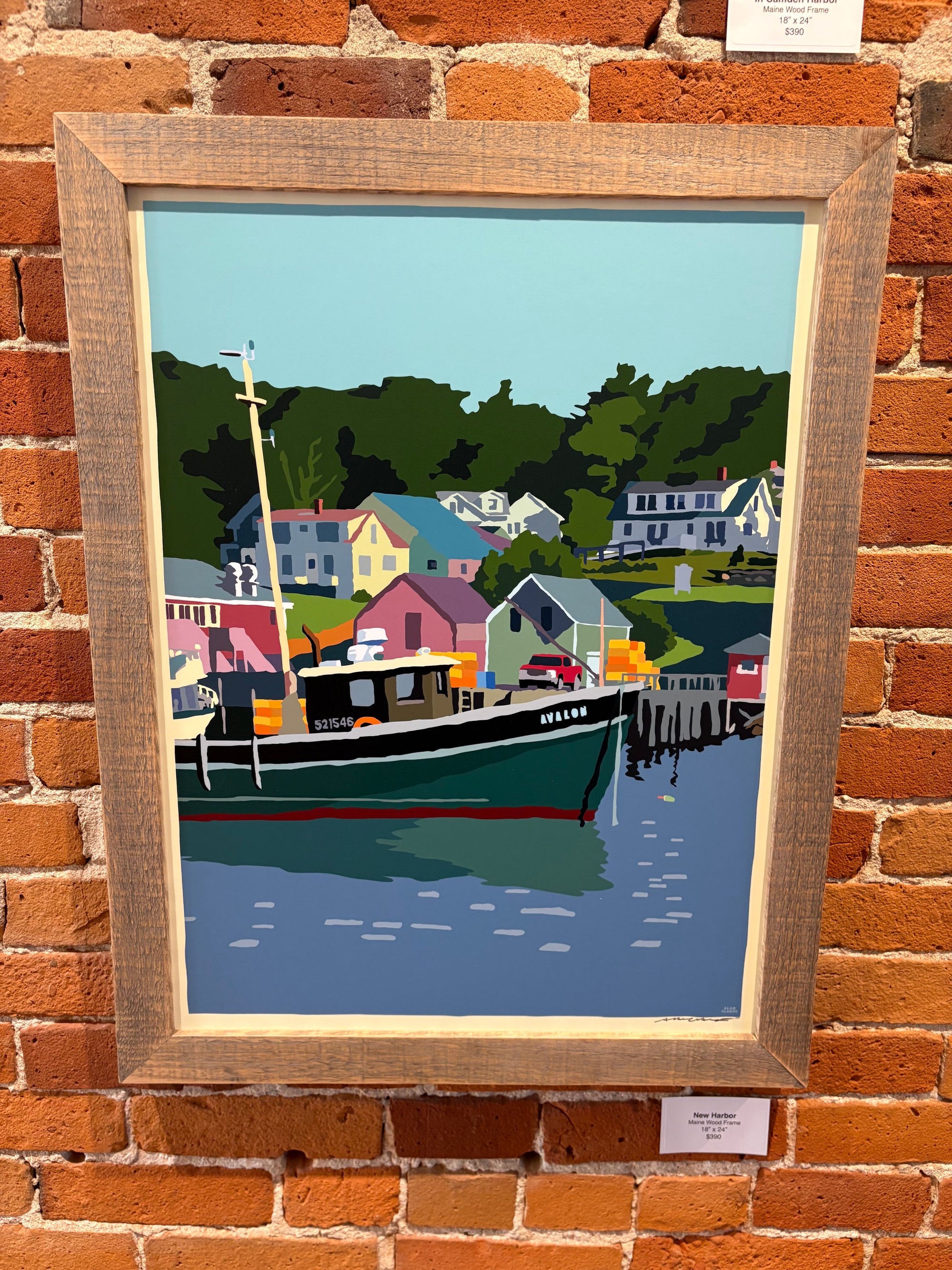 MAINE WOOD FRAMED 18" x 24" New Harbor