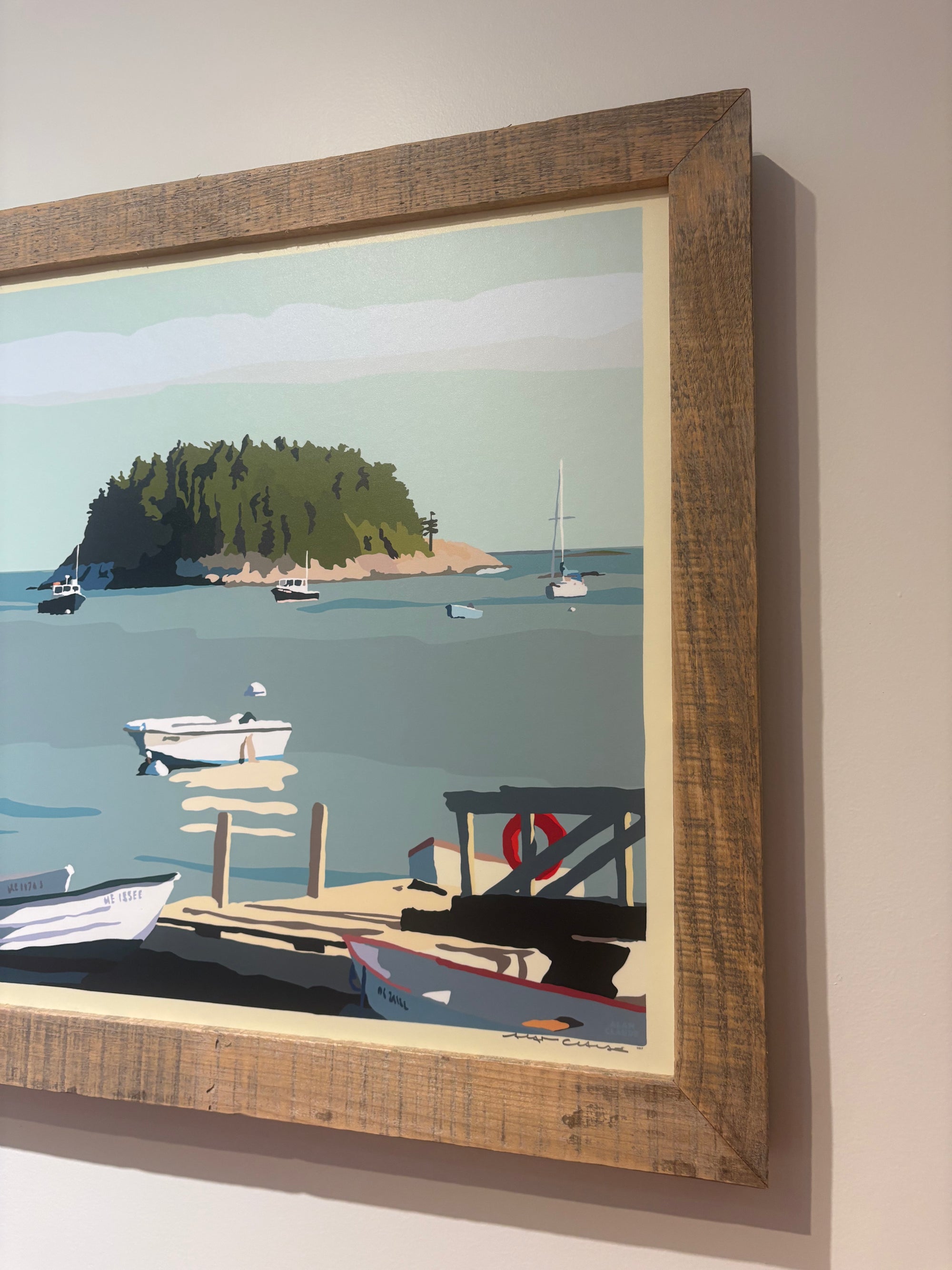MAINE WOOD FRAMED 18" x 24" Framed I am an Island