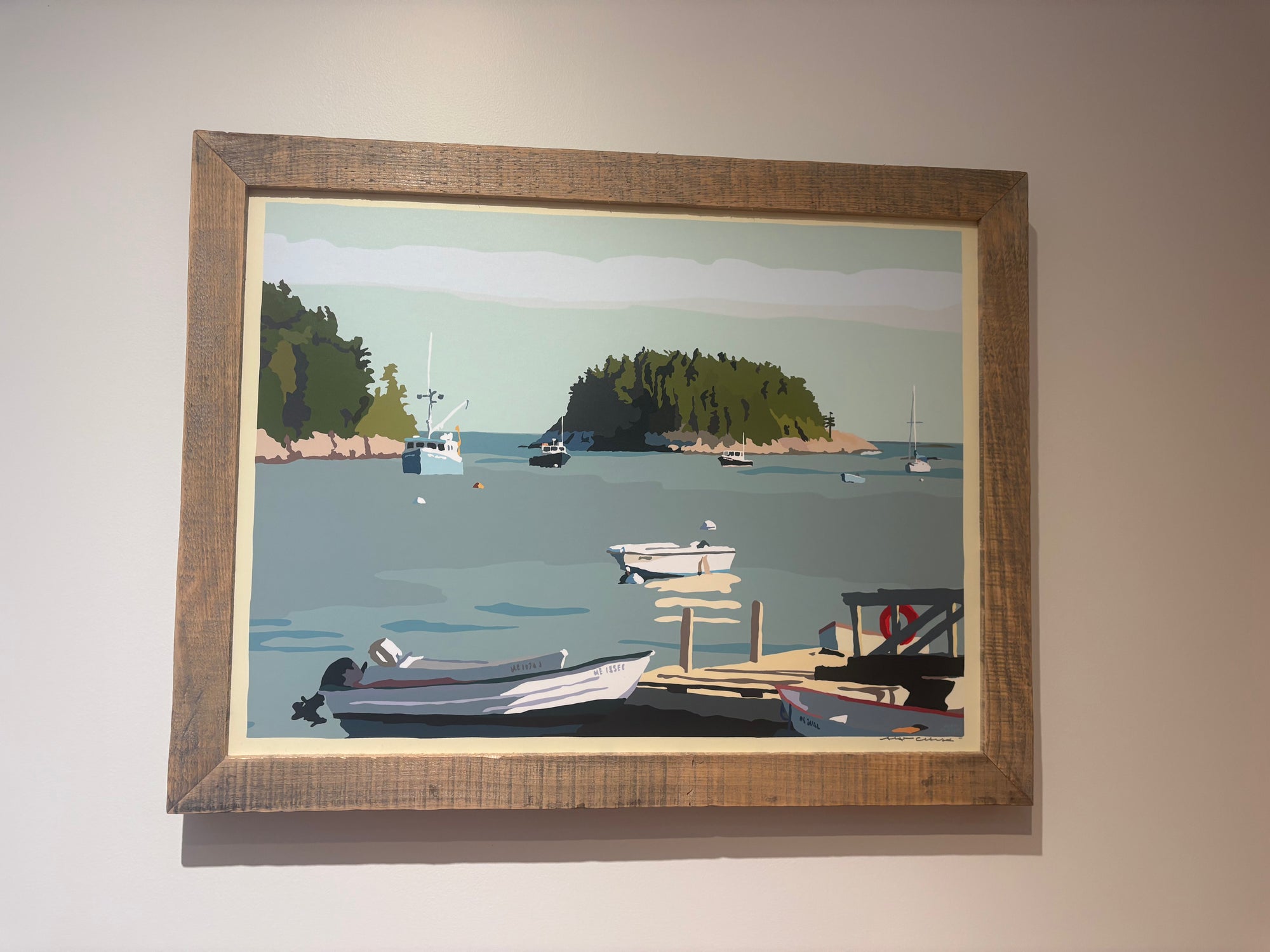 MAINE WOOD FRAMED 18" x 24" Framed I am an Island