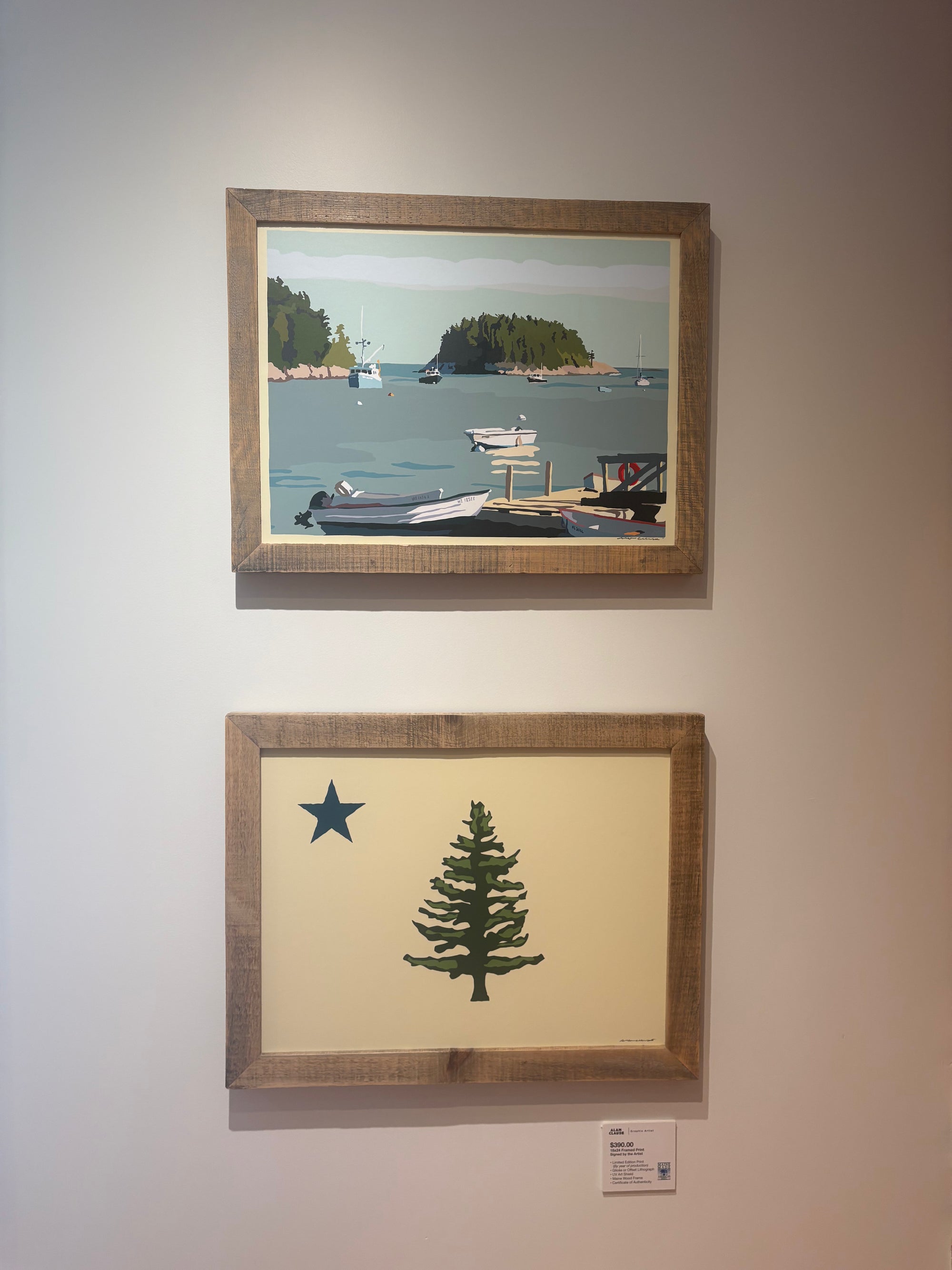 MAINE WOOD FRAMED 18" x 24" Framed I am an Island
