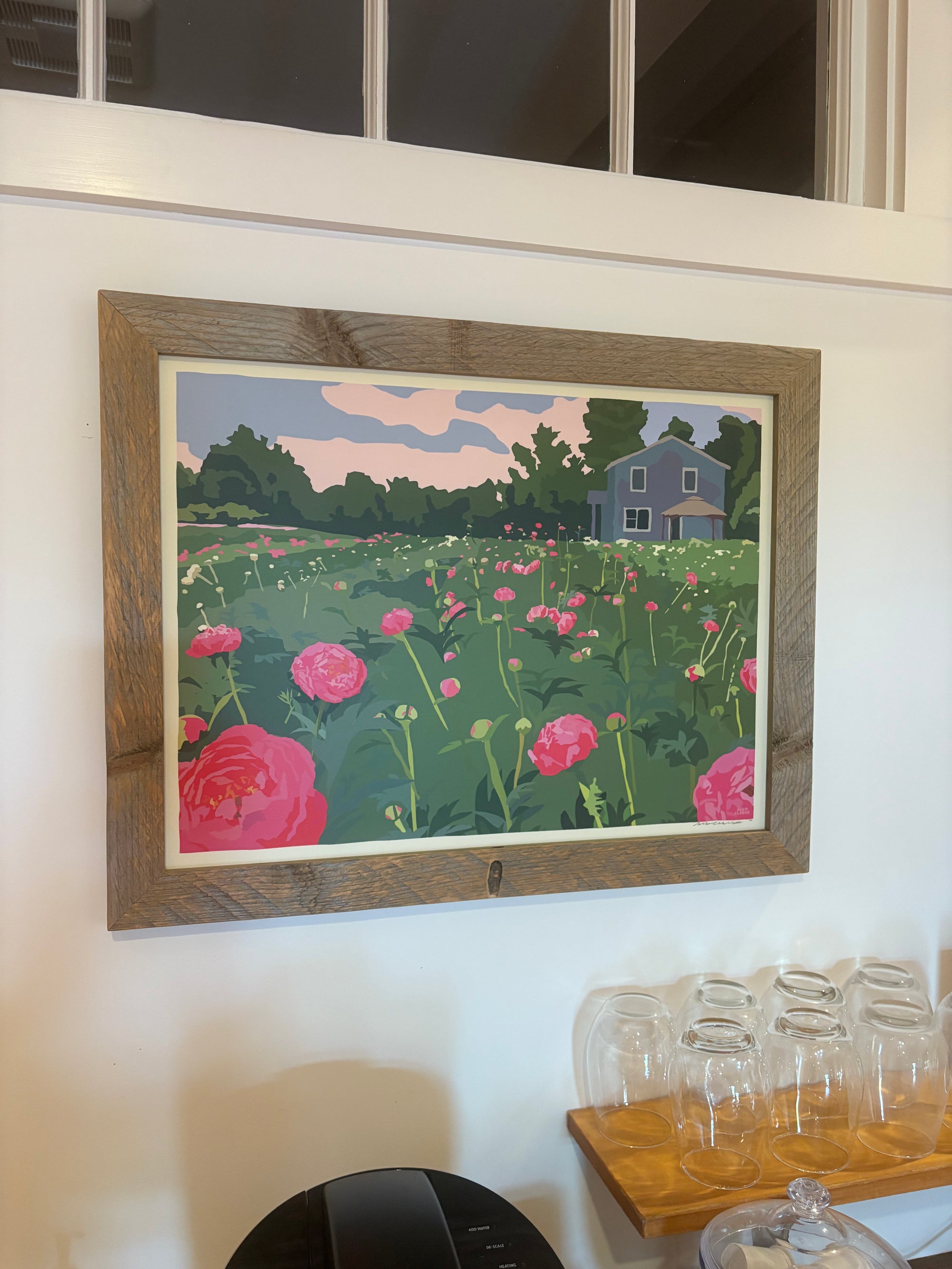 MAINE WOOD FRAMED 18" x 24" Framed Peonies