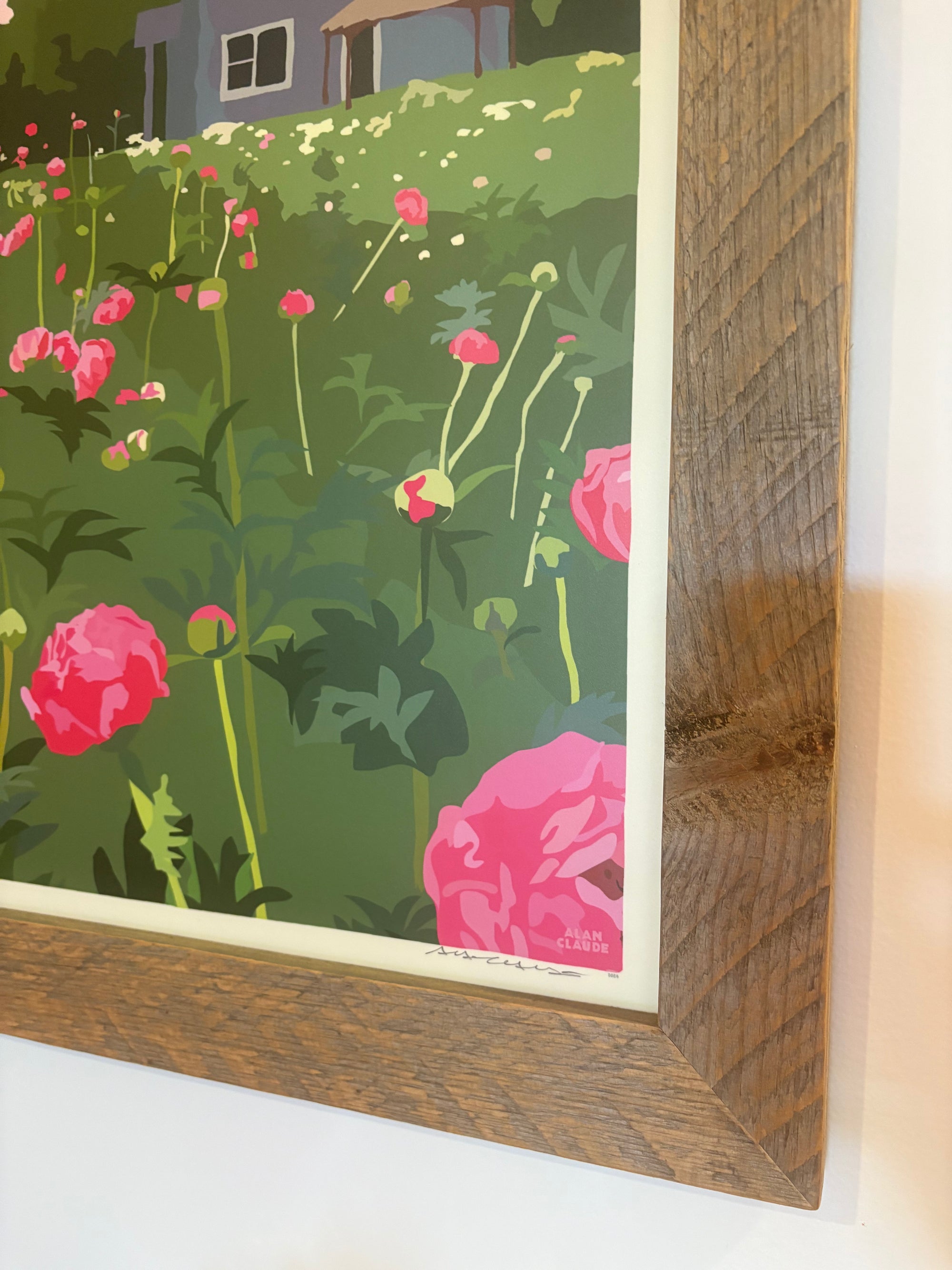 MAINE WOOD FRAMED 18" x 24" Framed Peonies