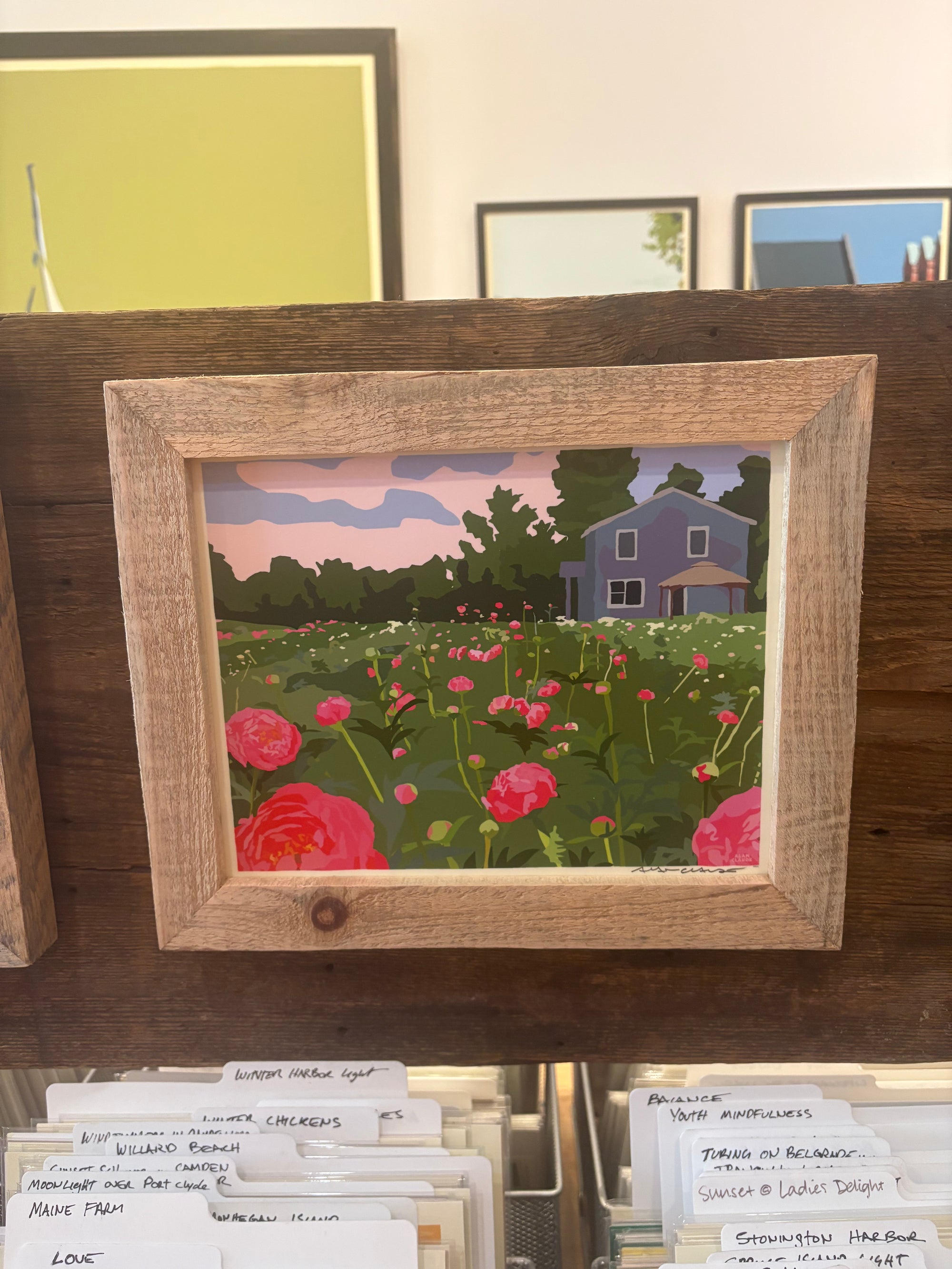 MAINE WOOD FRAME 8" x 10" Framed Peonies
