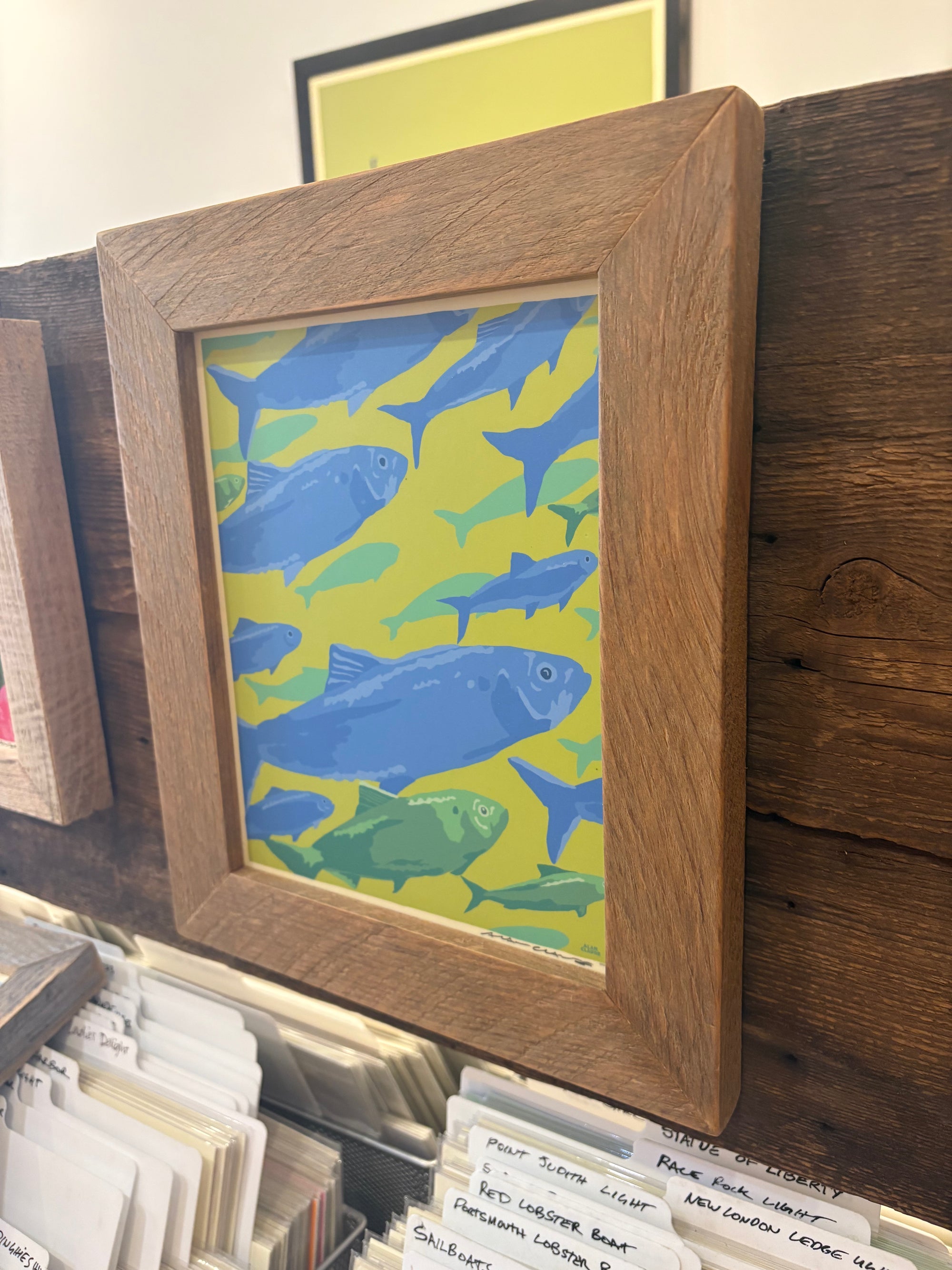 MAINE WOOD FRAMED 8" x 10" Alewives On The Move