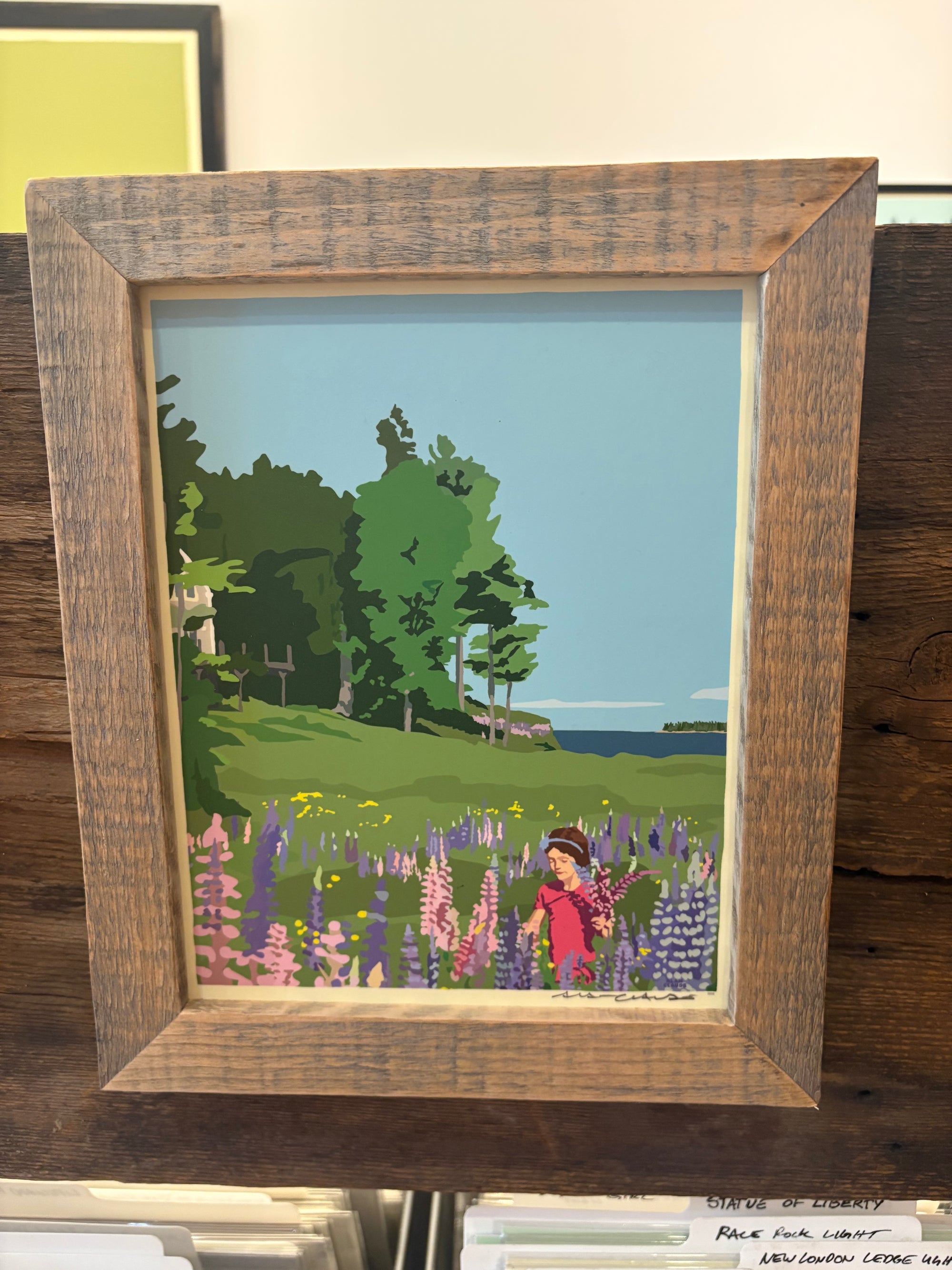 MAINE WOOD FRAMED 8" x 10" Lupine Girl