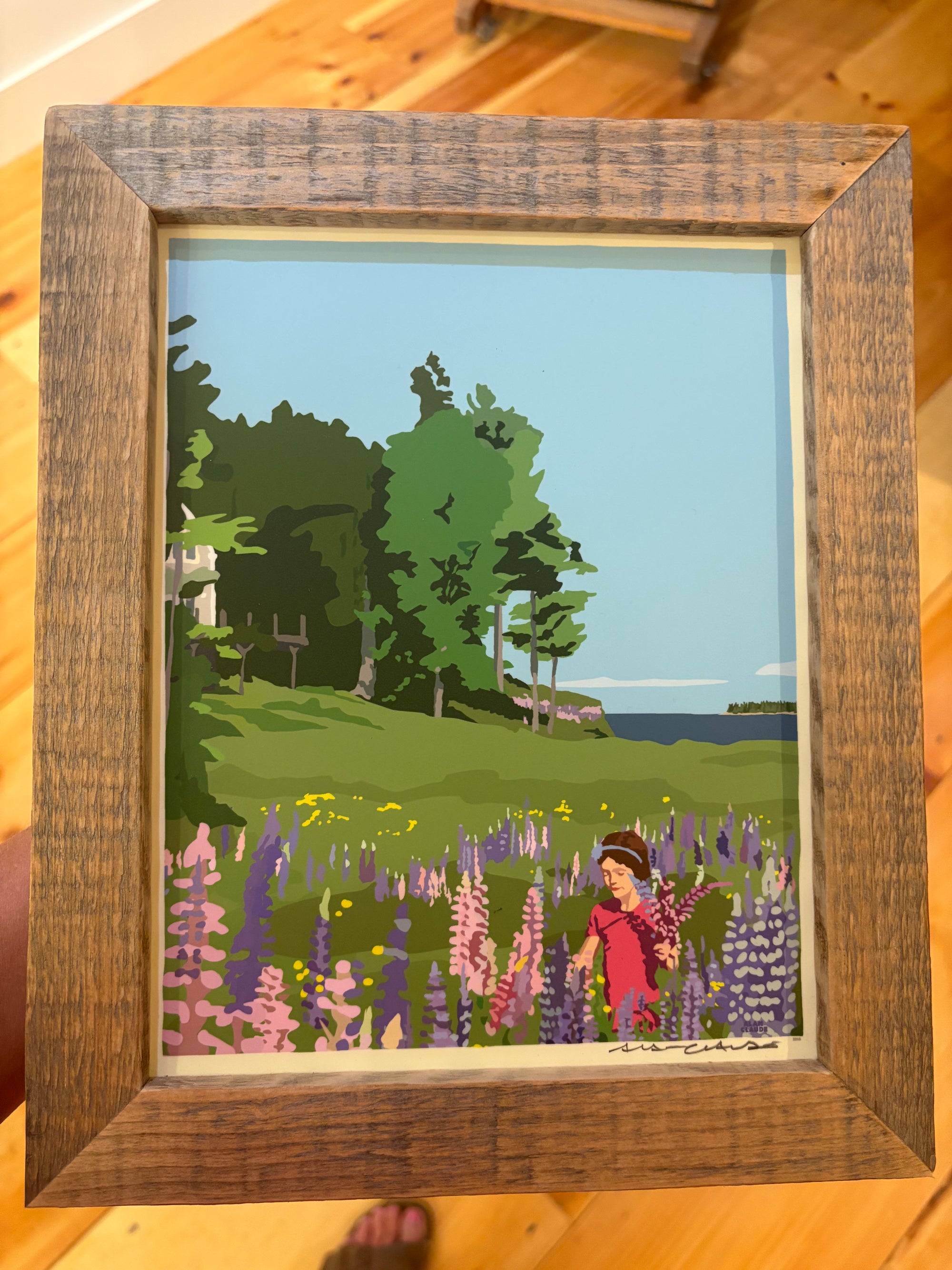 MAINE WOOD FRAMED 8" x 10" Lupine Girl