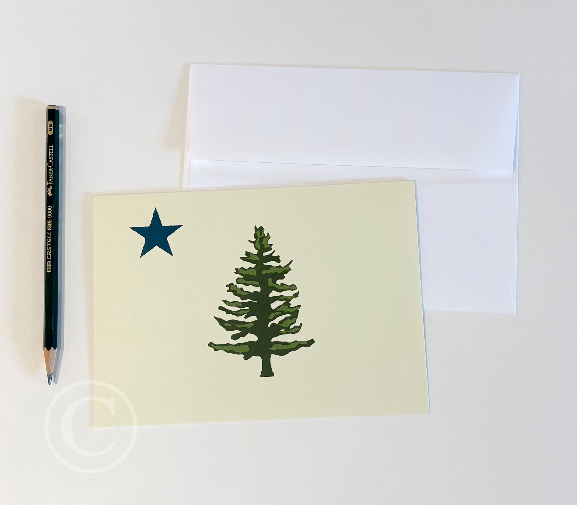1901 ME Flag 5" x 7" Notecard  - Maine