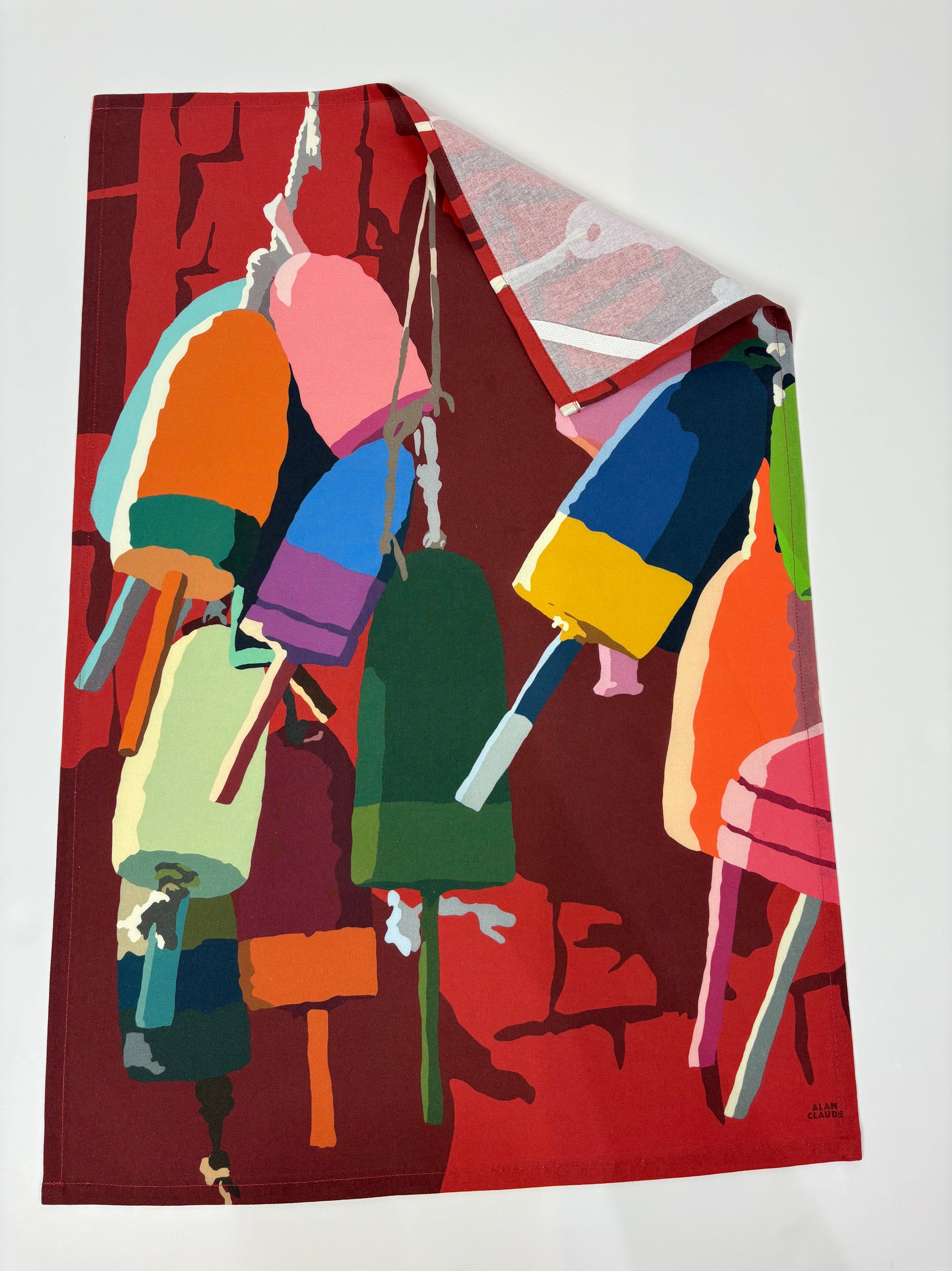 Red Buoys Tea Towel