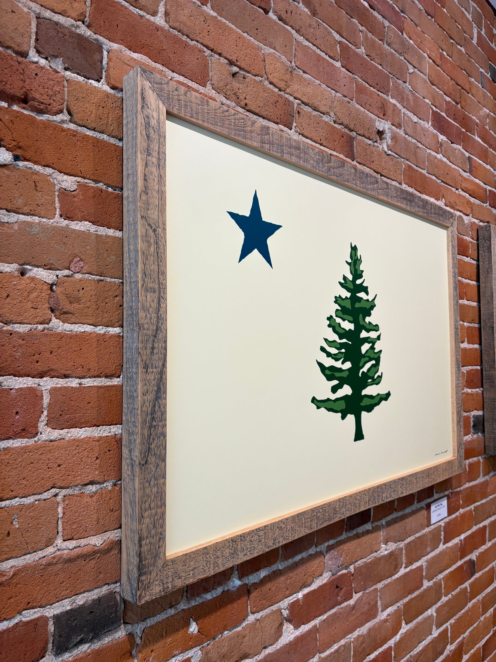 MAINE WOOD FRAME 24" x 36" Framed 1901 Maine Flag