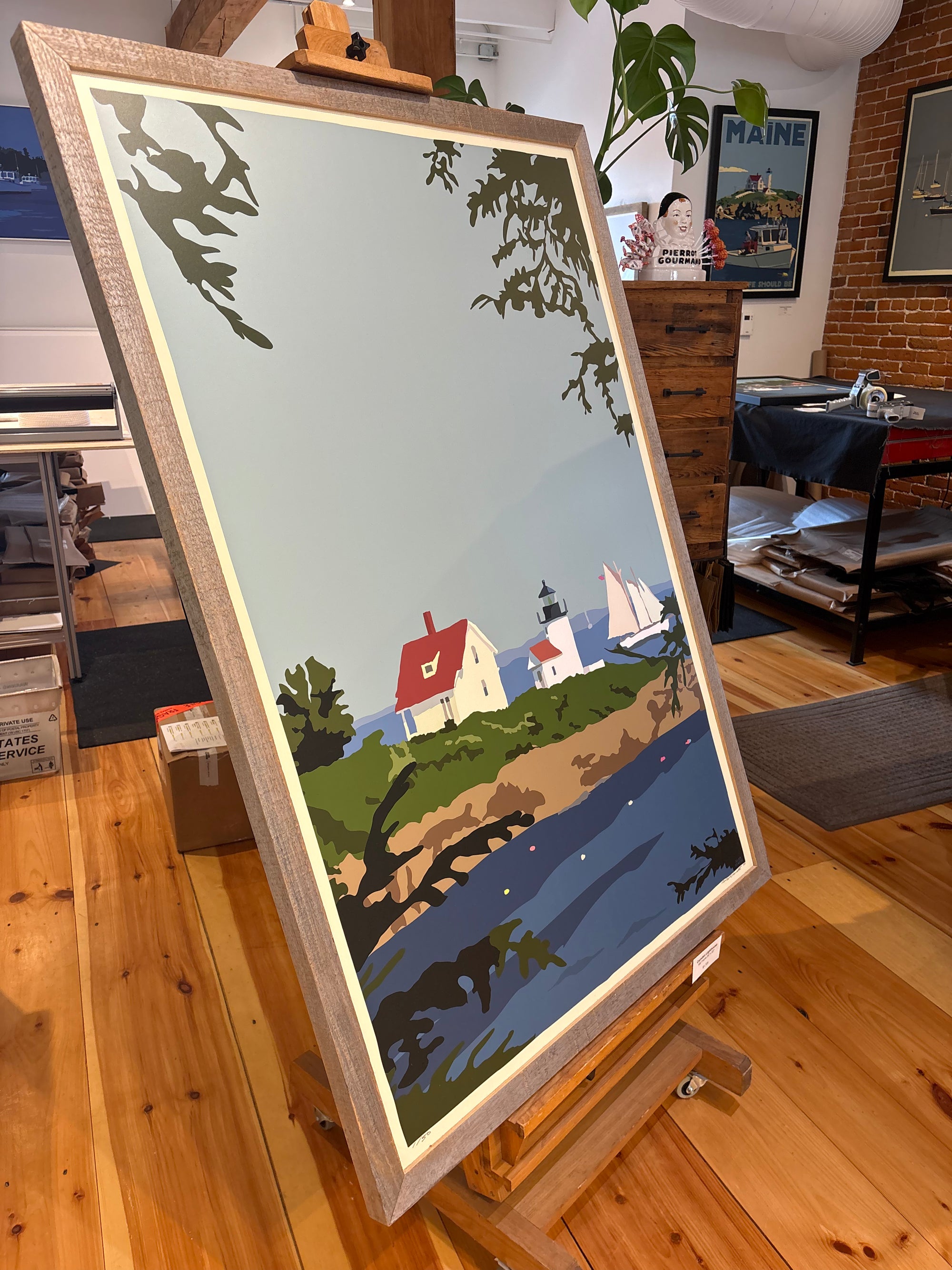 MAINE WOOD FRAME 36" x 53" Framed Camden Lighthouse