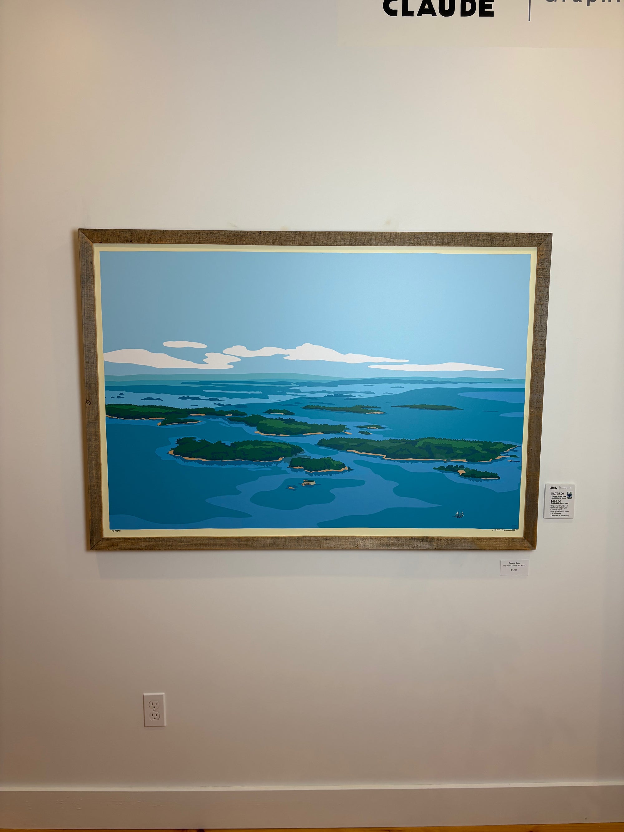 MAINE WOOD FRAME 36" x 53" Framed Casco Bay