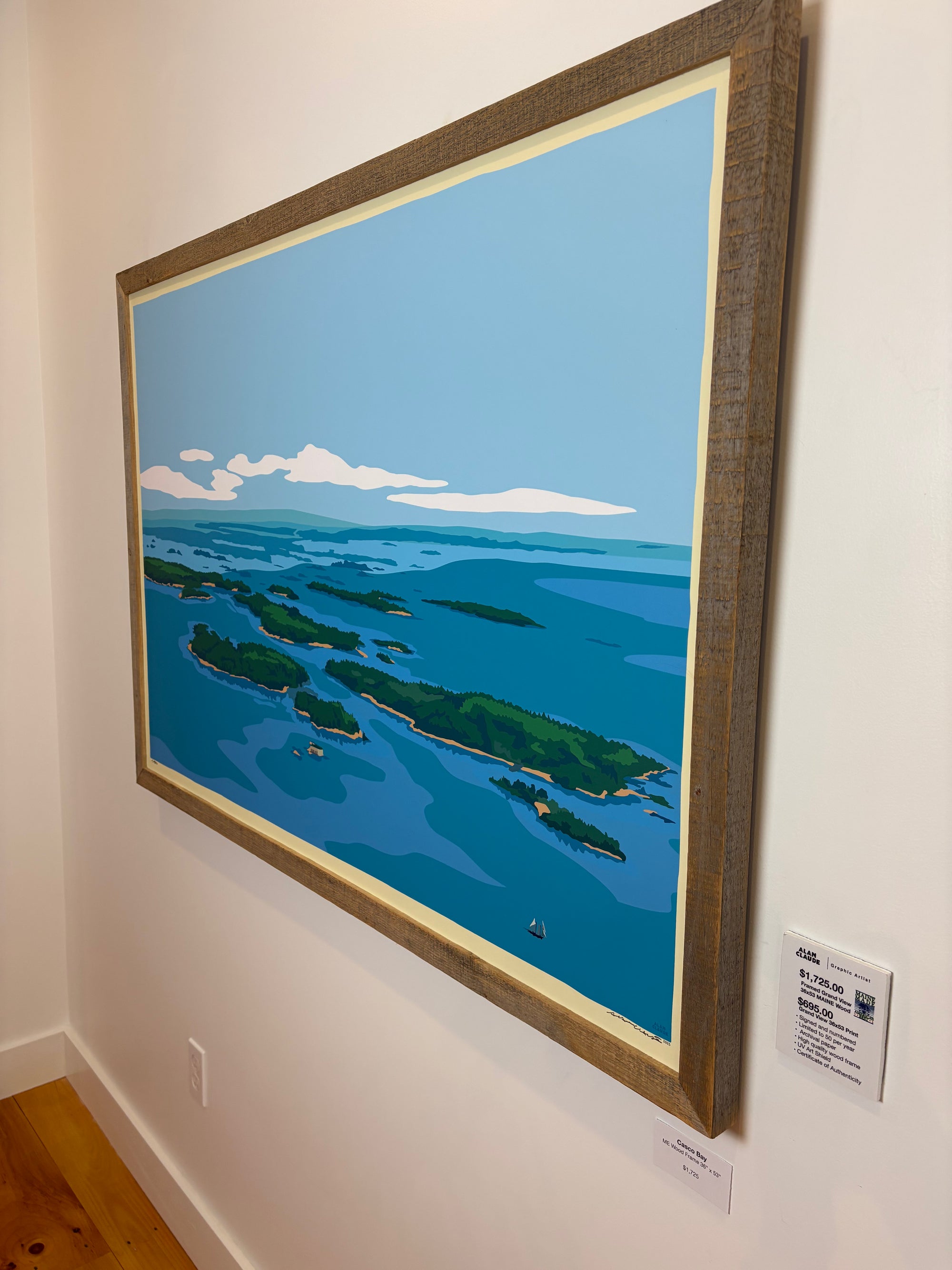 MAINE WOOD FRAME 36" x 53" Framed Casco Bay