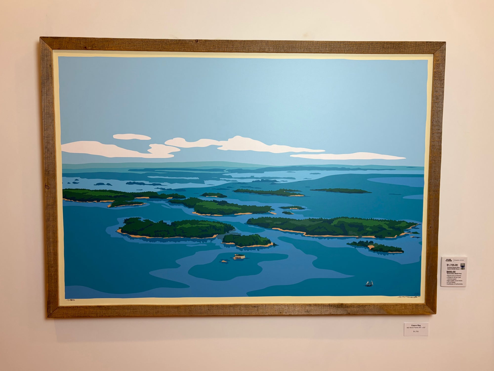 MAINE WOOD FRAME 36" x 53" Framed Casco Bay