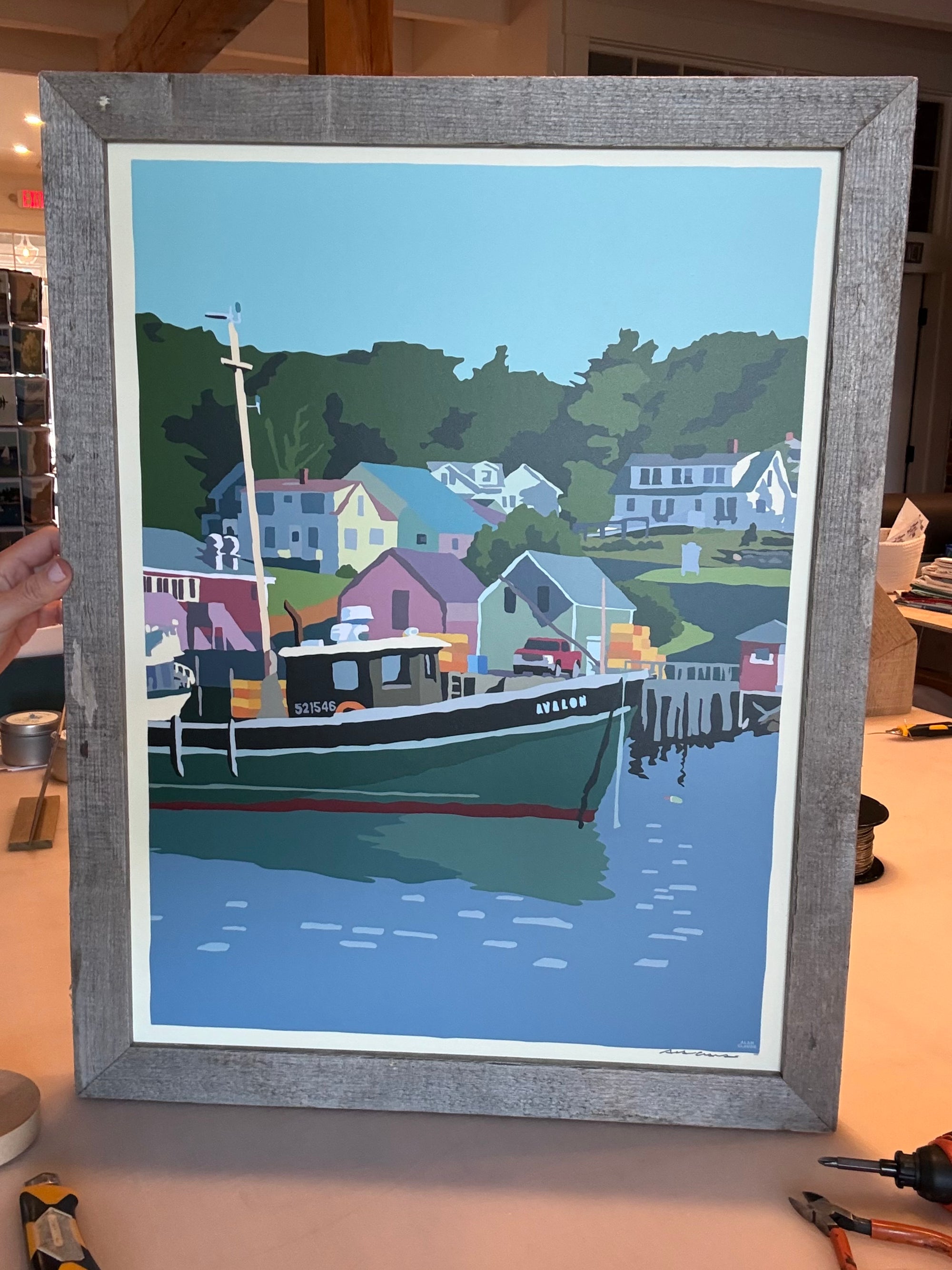 MAINE WOOD FRAMED 18" x 24" New Harbor