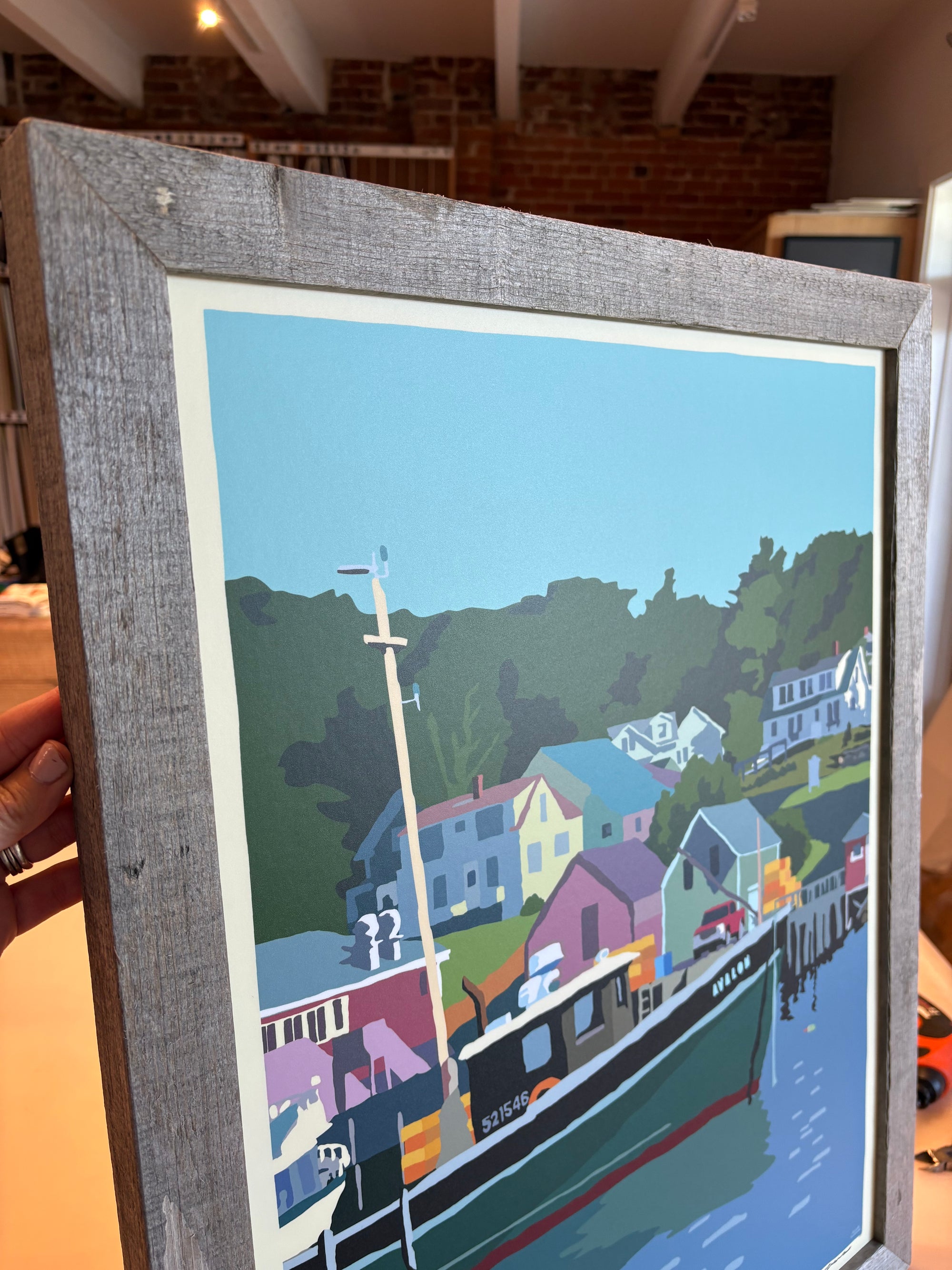 MAINE WOOD FRAMED 18" x 24" New Harbor