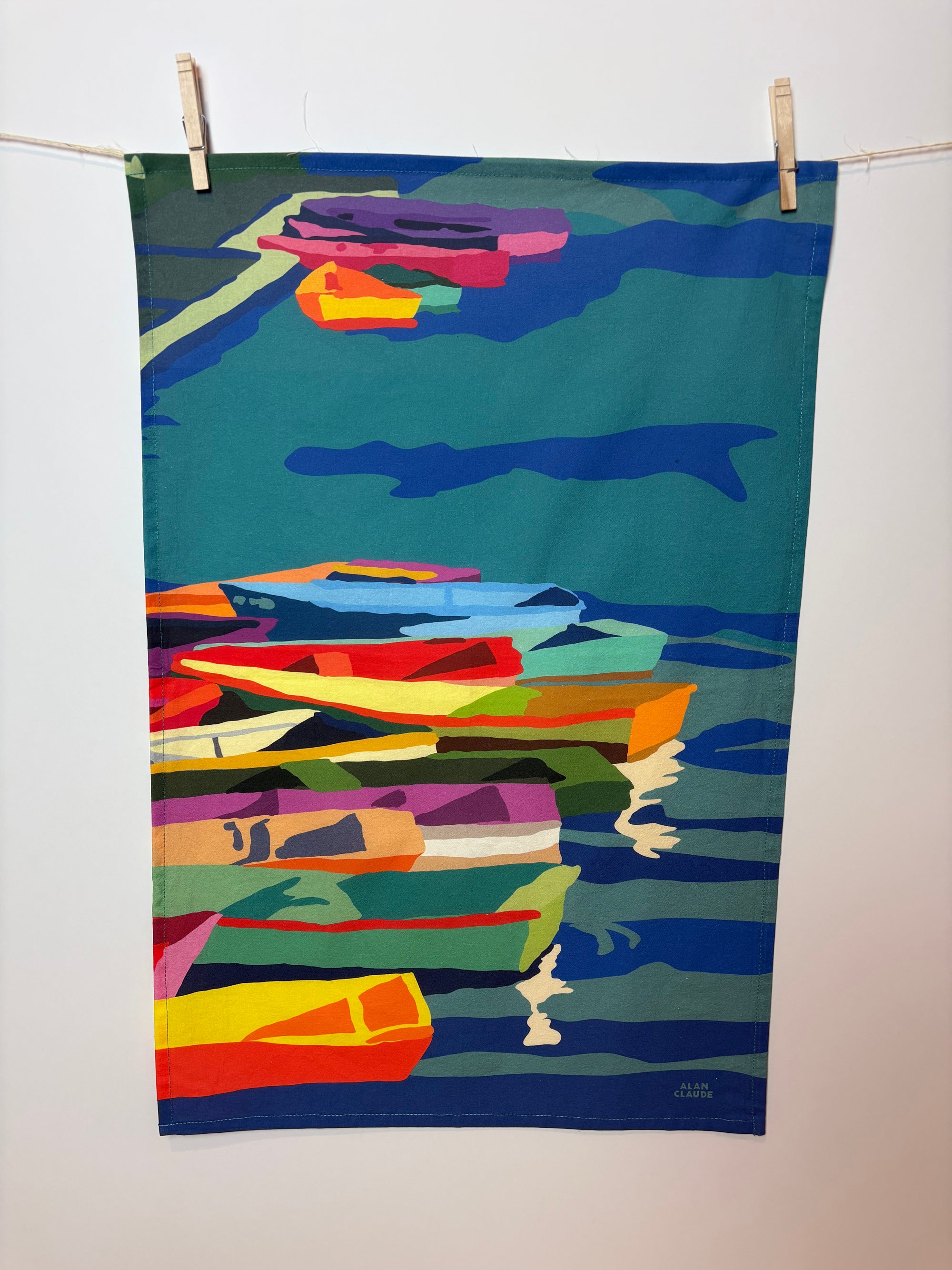 Perkins Cove Dingies Tea Towel
