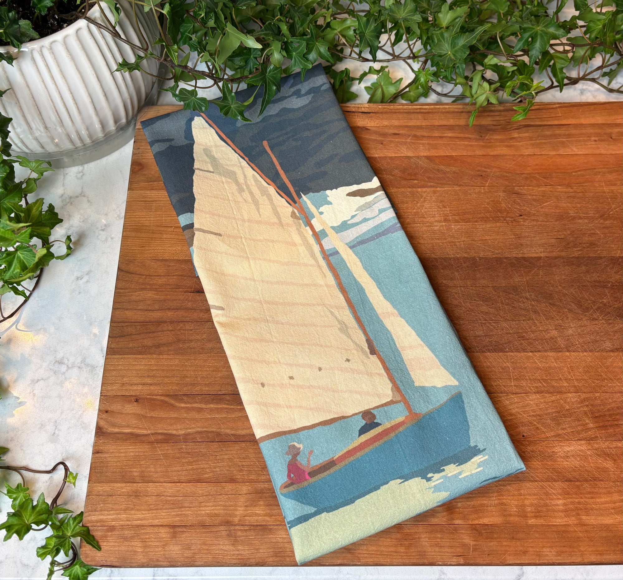 Sunset Sail Tea Towel