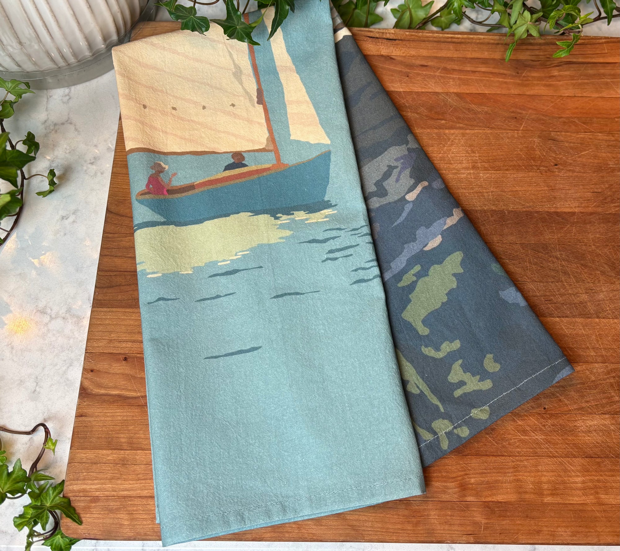 Sunset Sail Tea Towel
