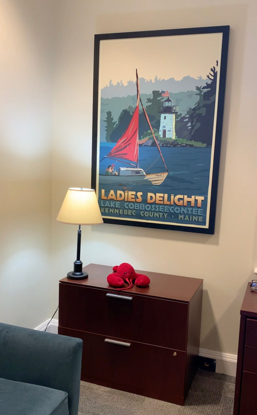 Sailing Ladies Delight Art Print 24" x 36" Framed Travel Poster Alan Claude - Maine