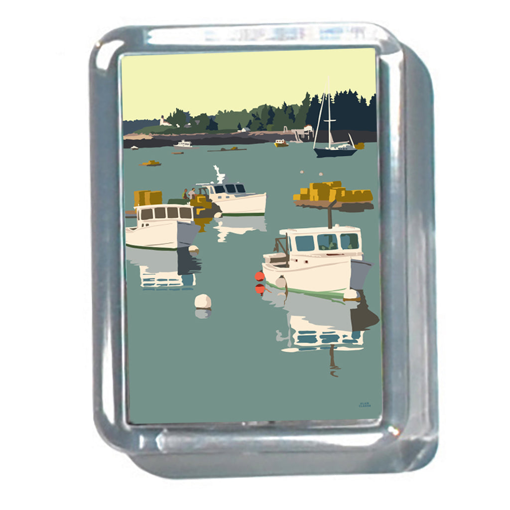 Lobster Boats on Sunday Morning 2" x 2 3/4" Acrylic Magnet - Maine