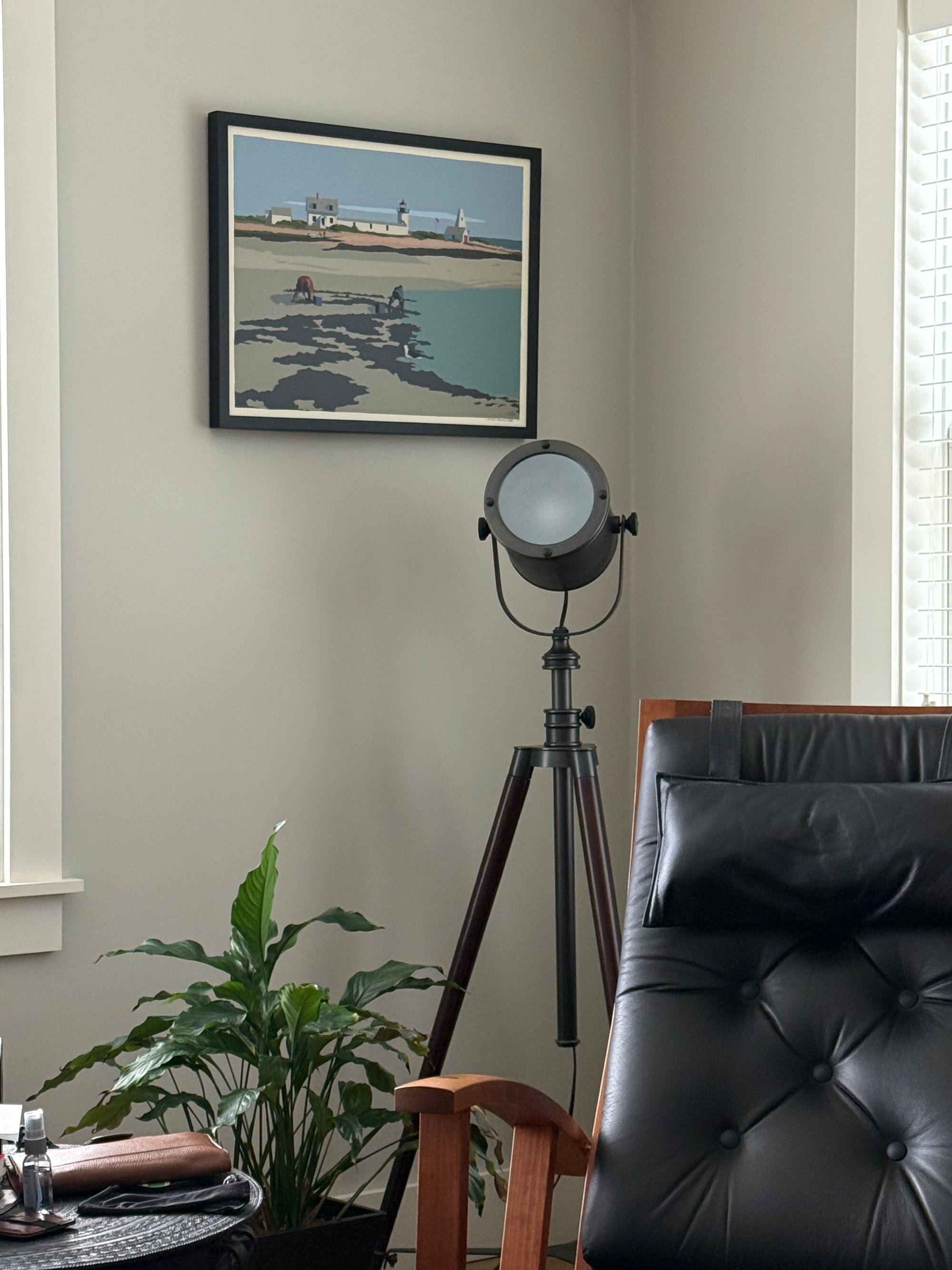 Goat Island Clammers Art Print 18" x 24" Horizontal Framed Wall Poster By Alan Claude - Maine