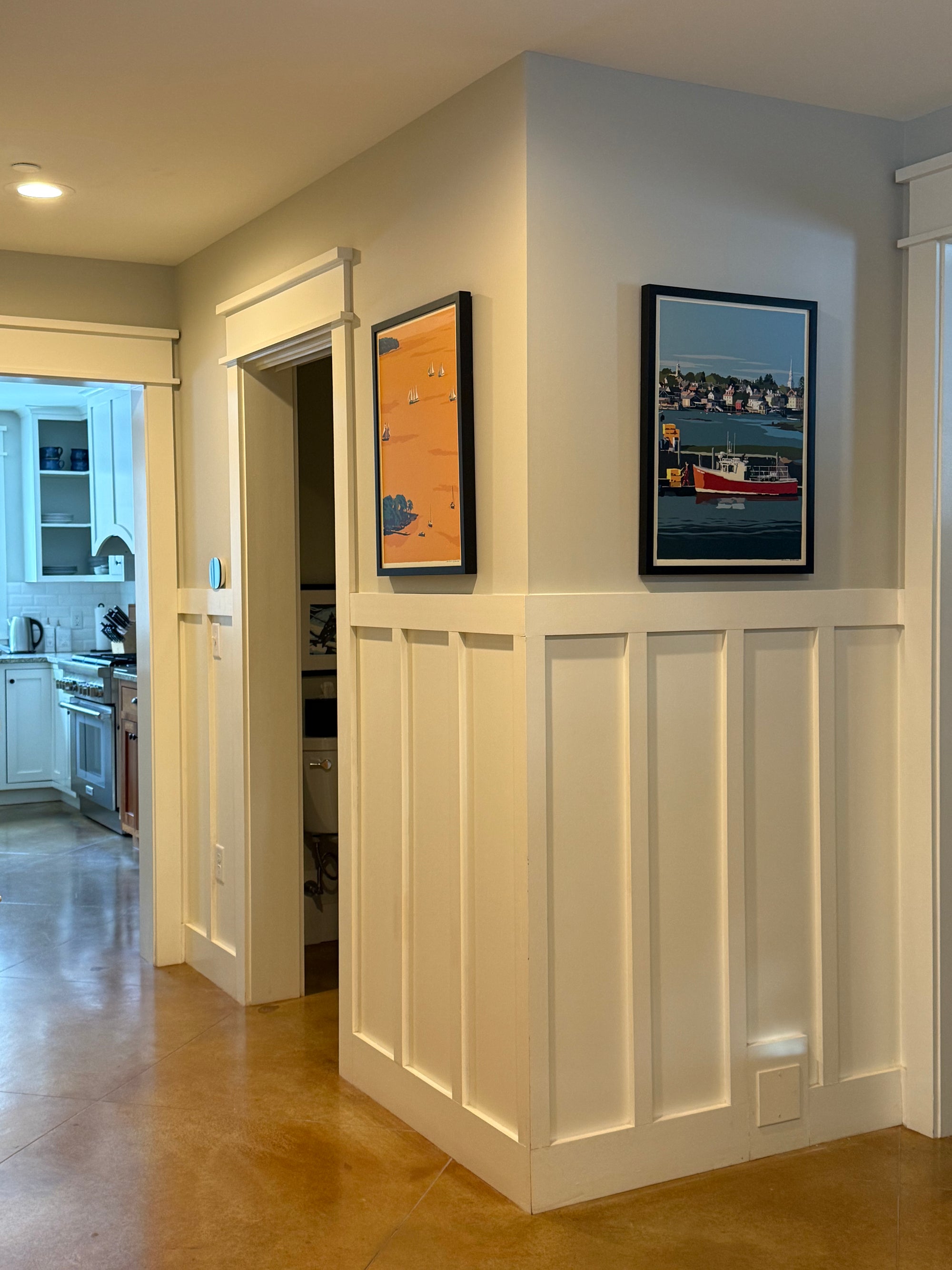 Red Lobster Boat Art Print 18" x 24" Framed Wall Poster By Alan Claude - New Hampshire