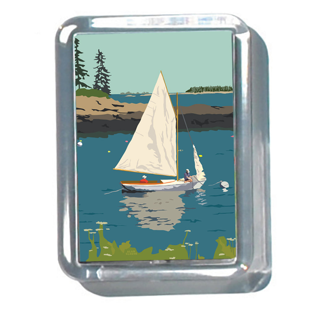 Sailing Long Cove 2" x 2 3/4" Acrylic Magnet - Maine