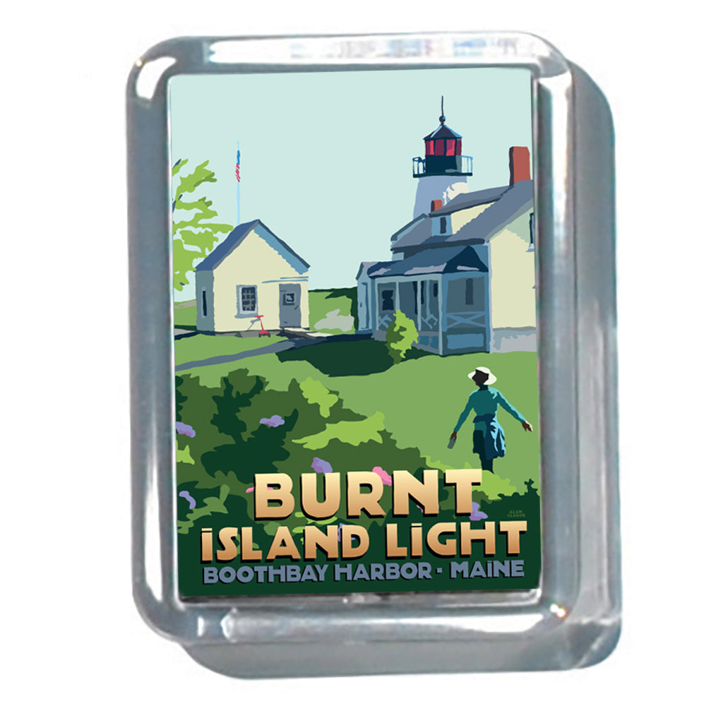 Summer on Burnt Island Light 2" x 2 3/4" Acrylic Magnet - Maine