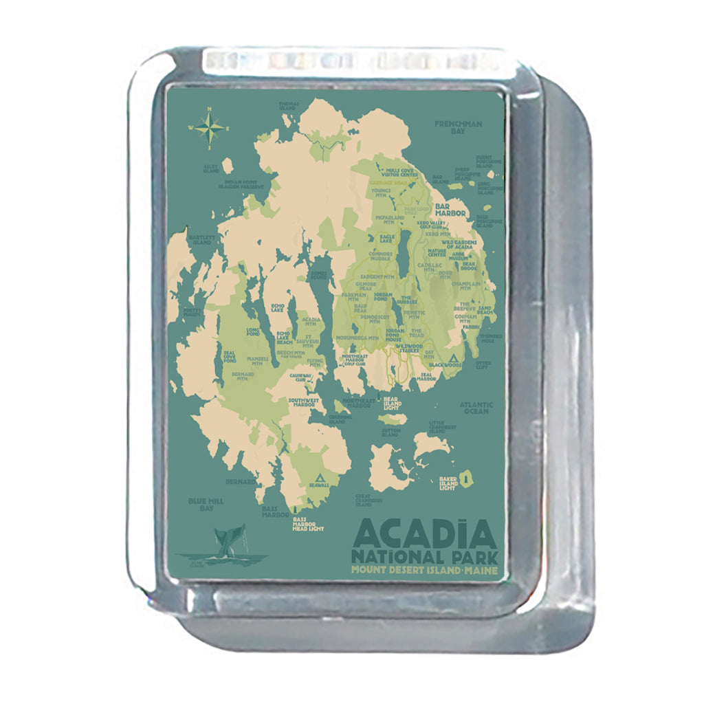 Acadia Map 2" x 2 3/4" Acrylic Magnet - Maine