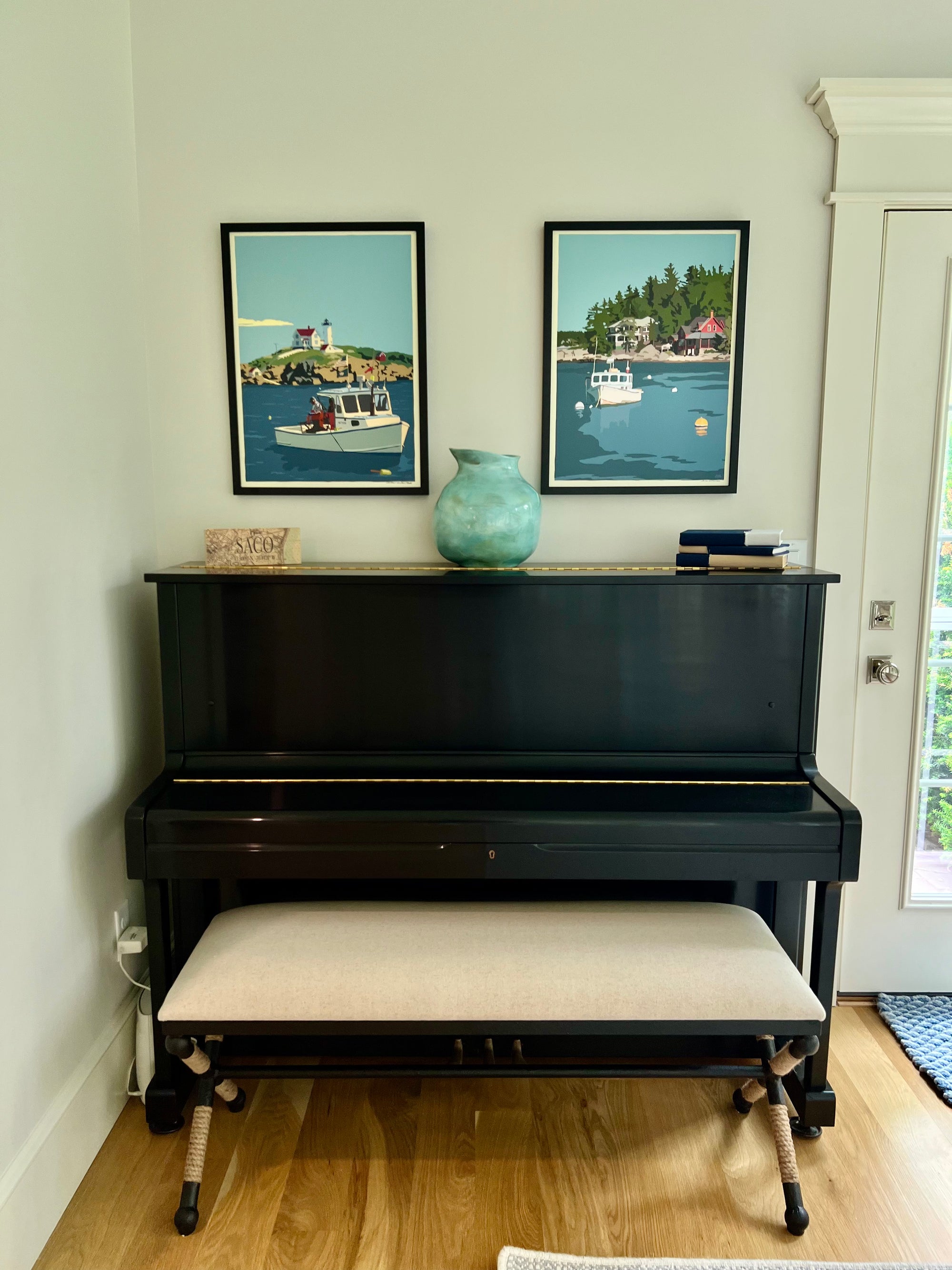 Lobster Boat at Five Islands Art Print 18" x 24" Framed Wall Poster By Alan Claude - Maine