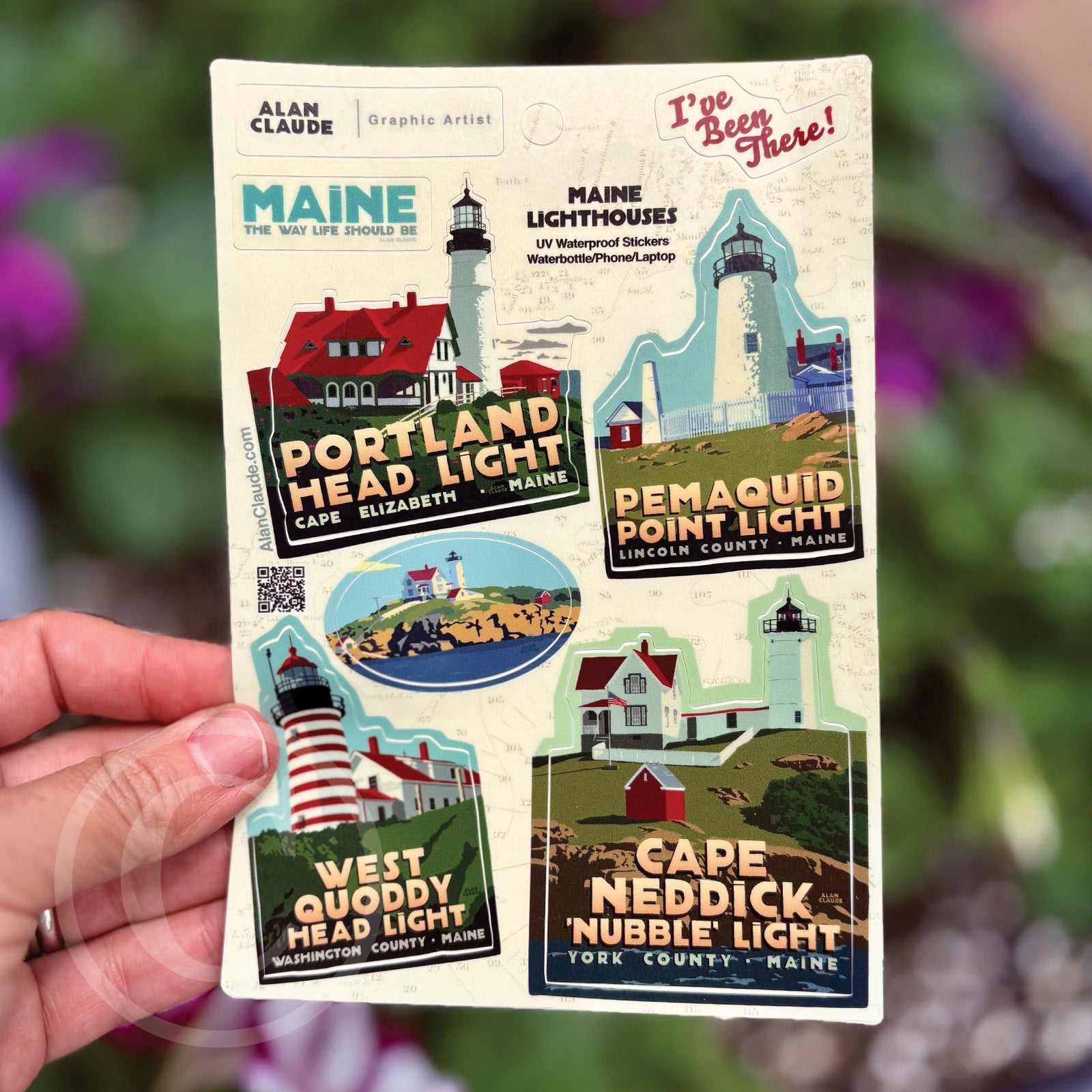 Maine Lighthouse Series Stickers - Large/Multi