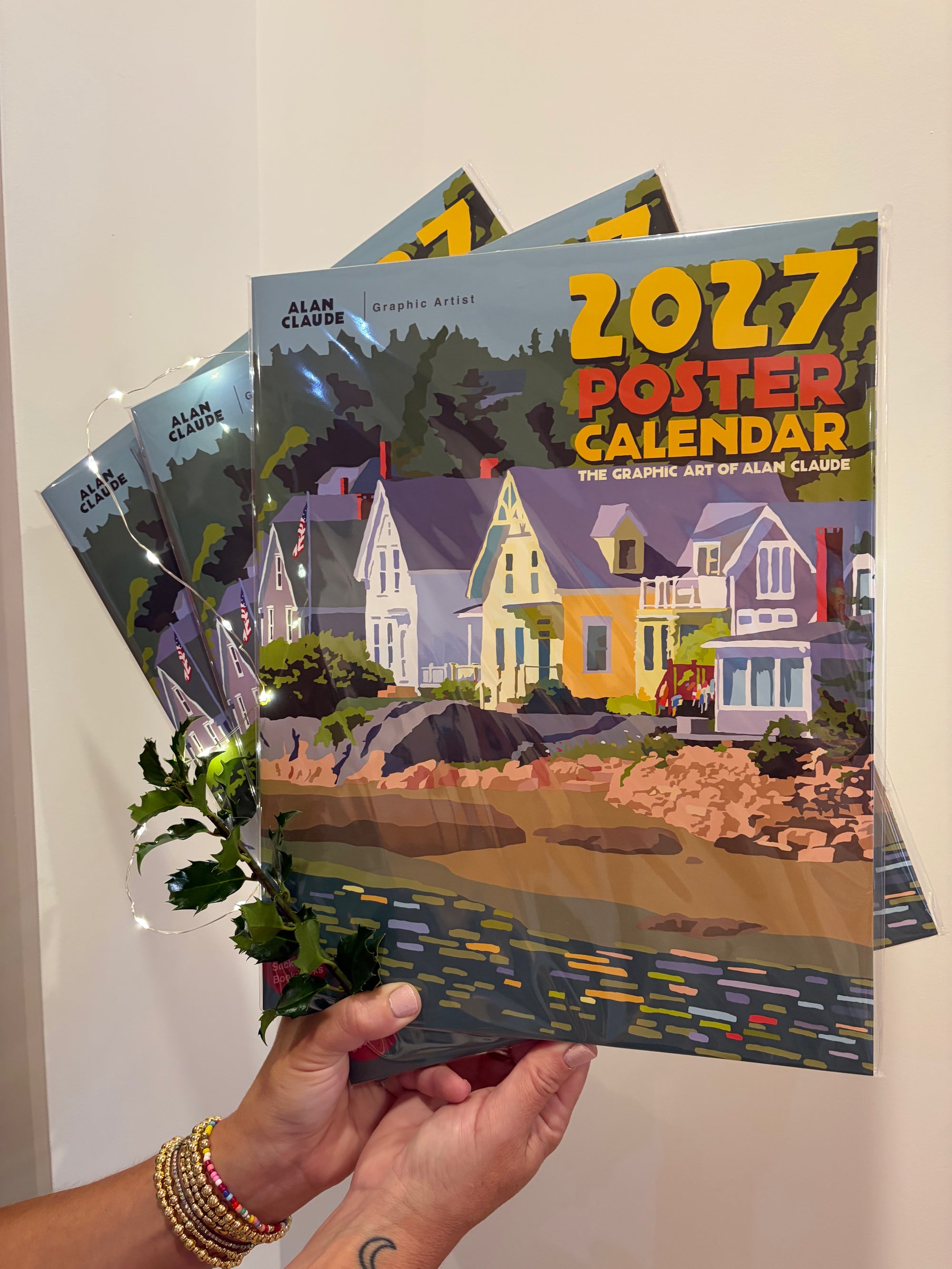 3 for $105 2027 Art Poster Calendar 11" x 14" Retro Vintage Art Style by Alan Claude Graphic Artist