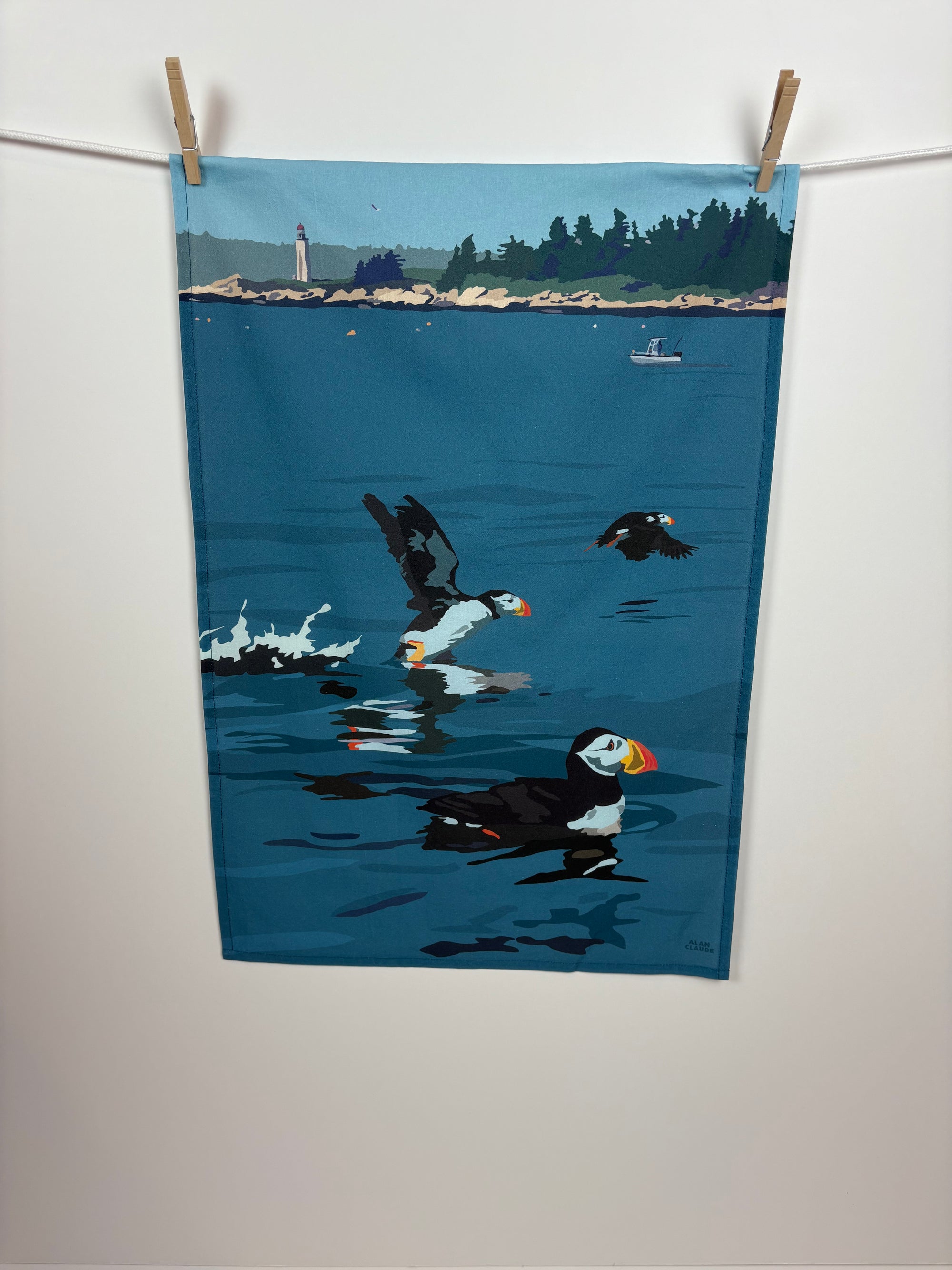 Puffins Tea Towel
