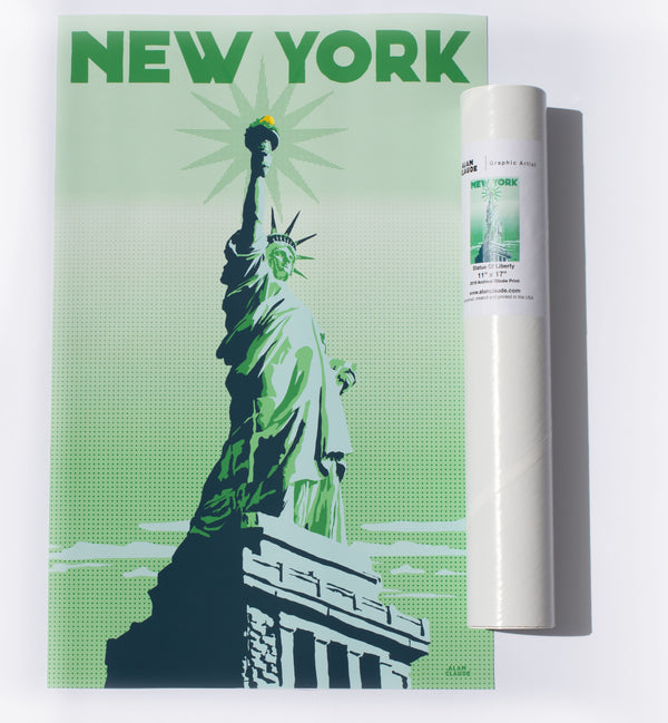 Statue Of Liberty Art Print 11" x 17" Travel Poster - New York - Alan ...