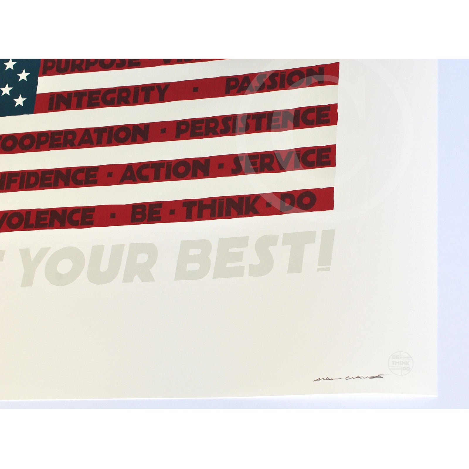 GIVE IT YOUR BEST! USA Flag Art Print 18" x 24" Wall Poster