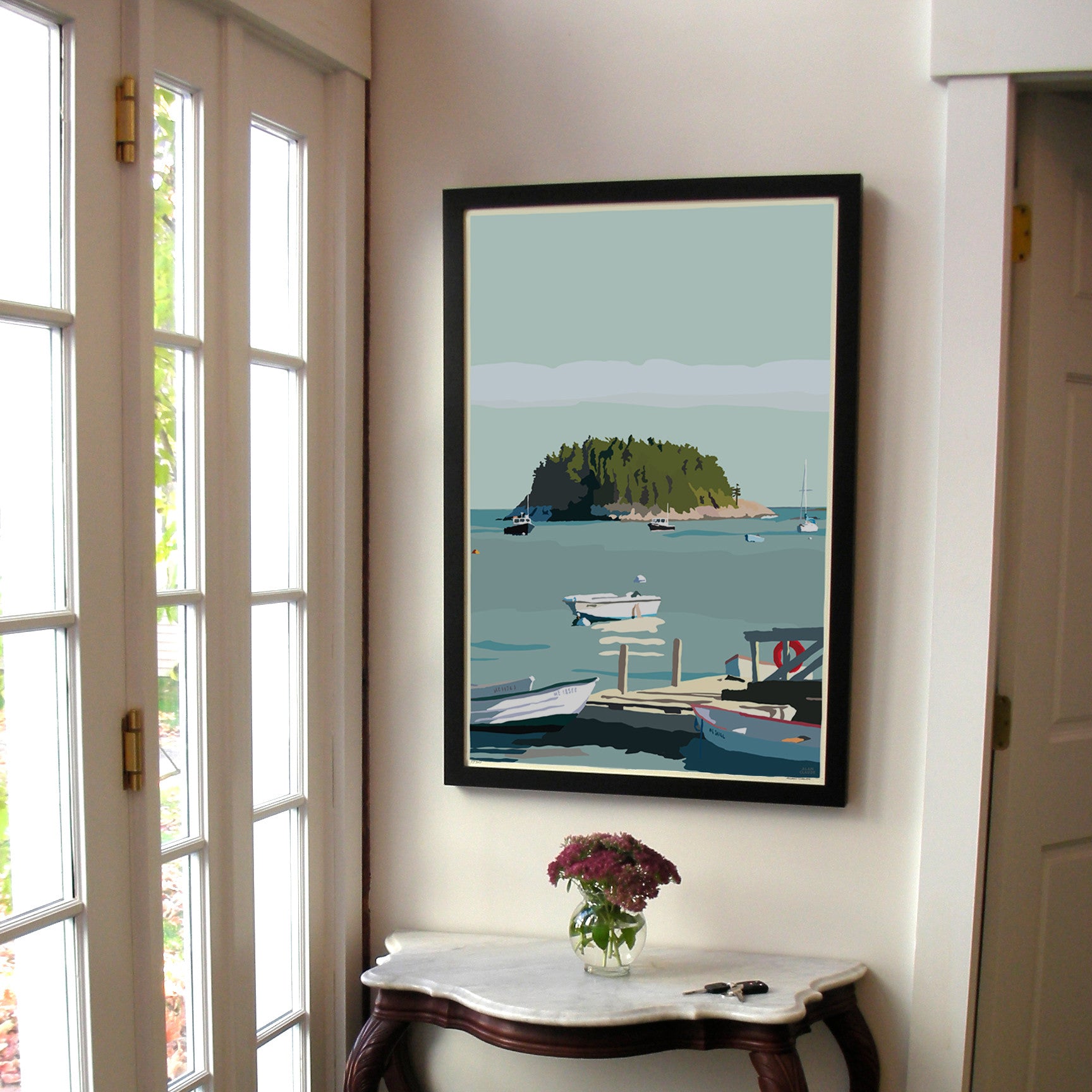 I Am An Island Art Print 24" x 36" Vertical Framed Wall Poster By Alan Claude - Maine