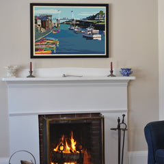 Perkins Cove Draw Bridge Framed art Print