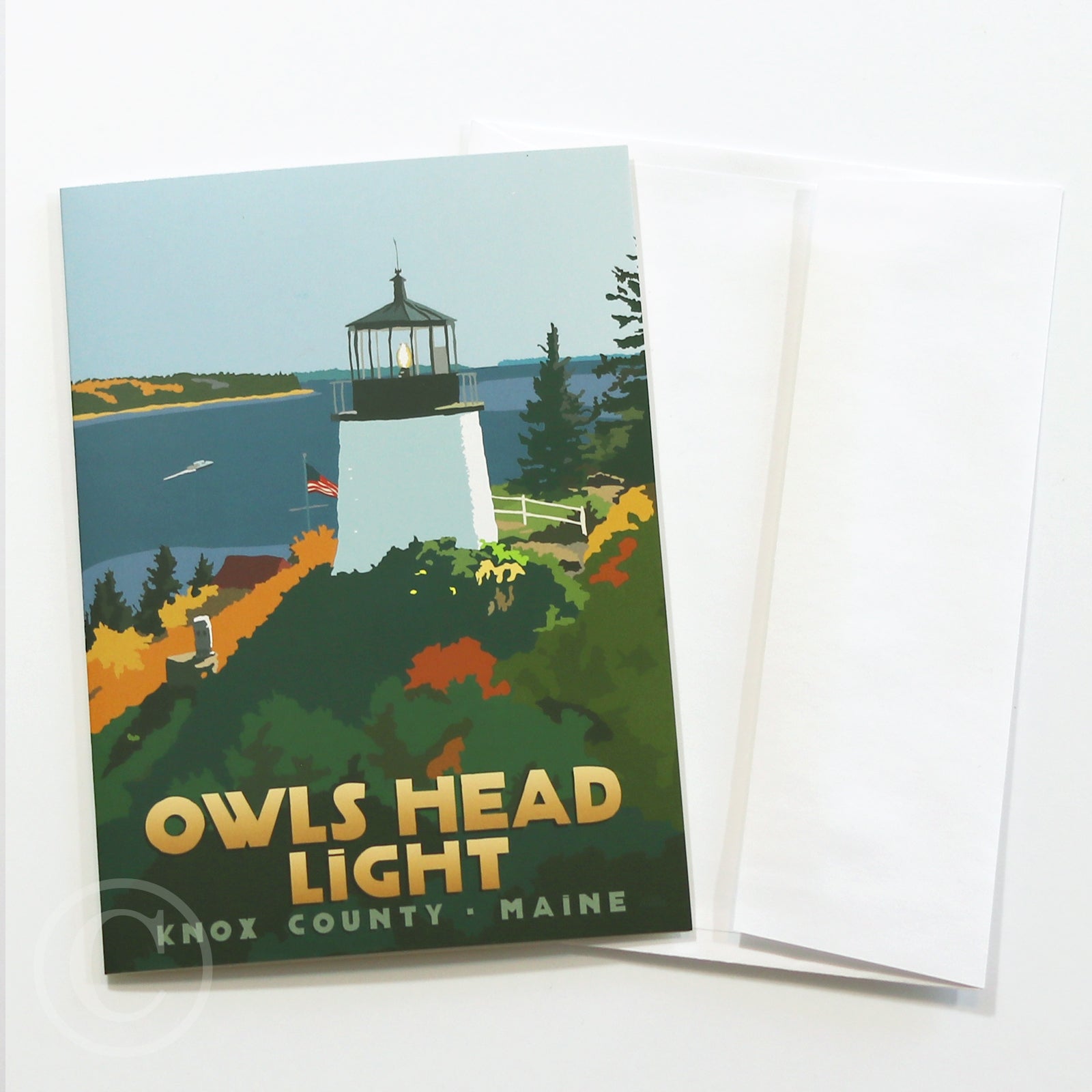 Above Owls Head Lighthouse Notecard 5" x 7" - Maine