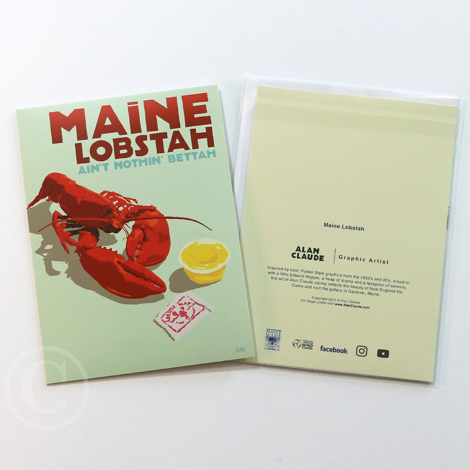 Maine Lobstah Notecard 5" x 7"  - Maine