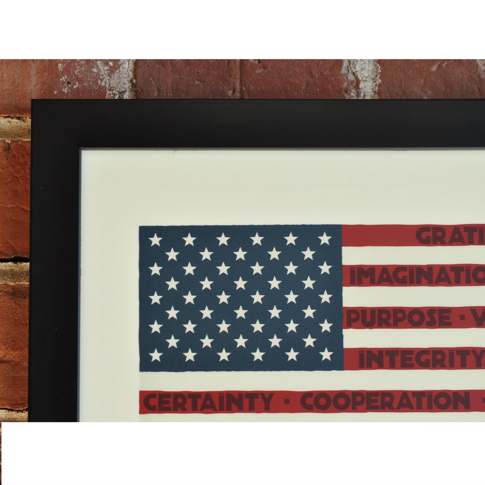 GIVE IT YOUR BEST! USA Flag Art Print 8" x 10" Framed