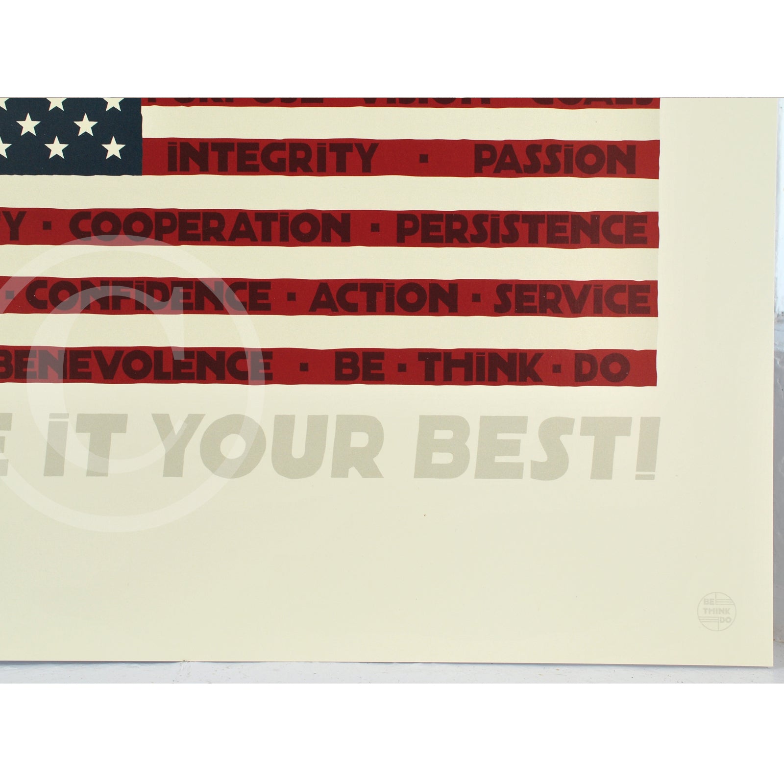 GIVE IT YOUR BEST! USA Flag Art Print 8" x 10" Wall Poster