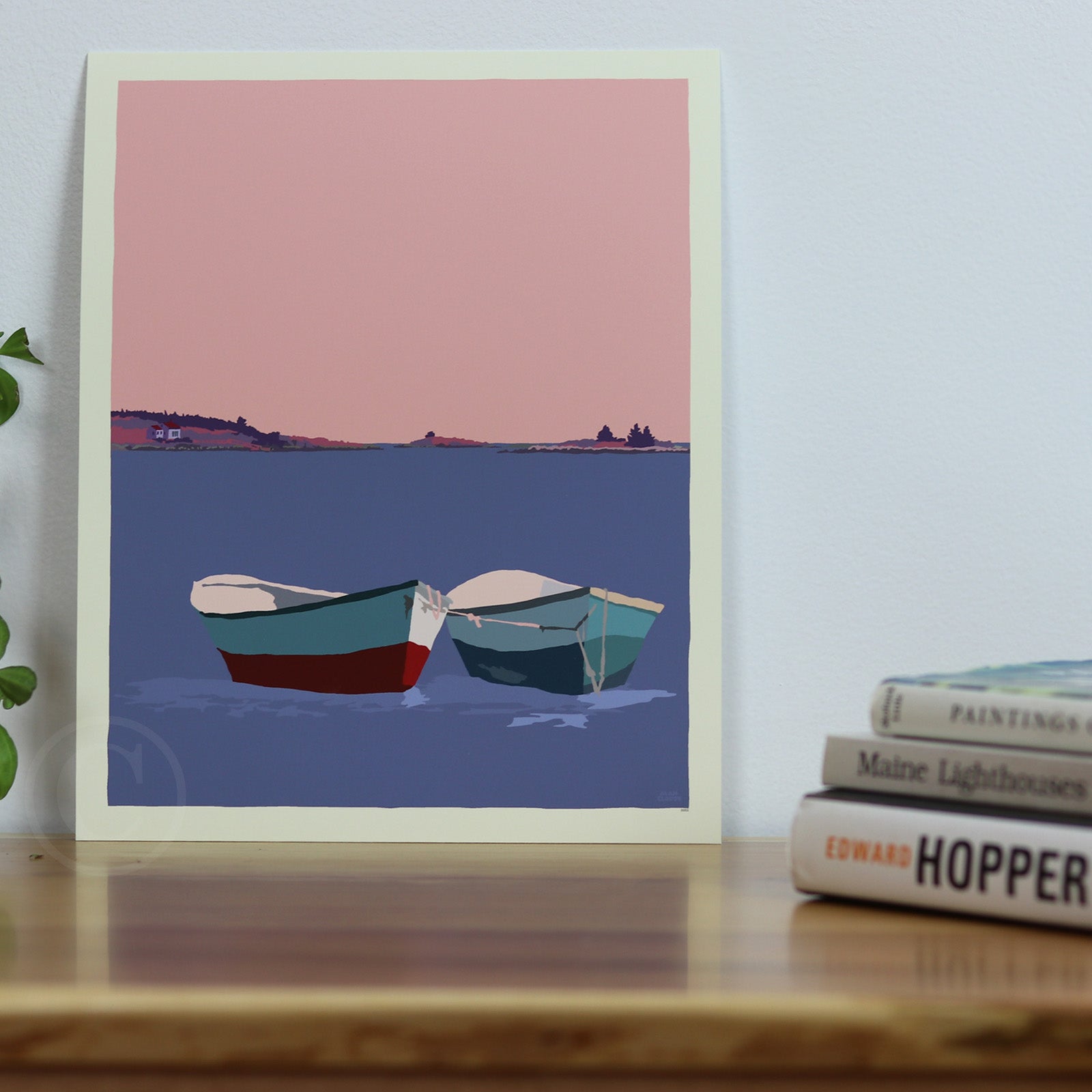 Love Boats In Maine Art Print 8" x 10" Wall Poster By Alan Claude - Maine