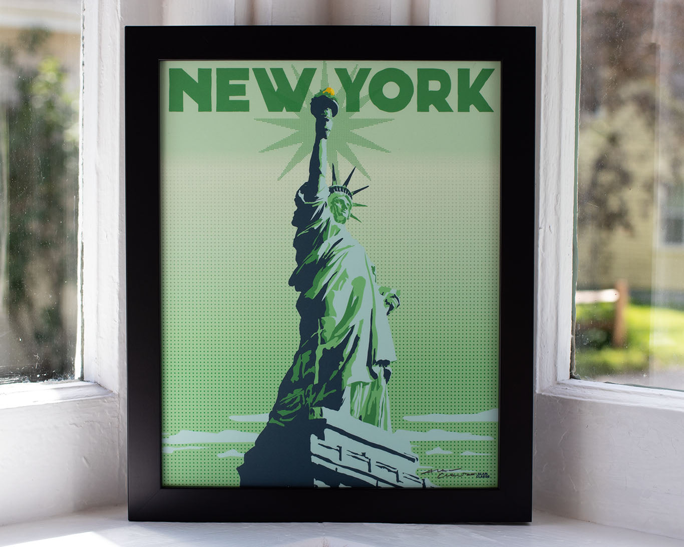 Statue Of Liberty Framed Art Print 8" x 10" Travel Poster By Alan Claude - New York